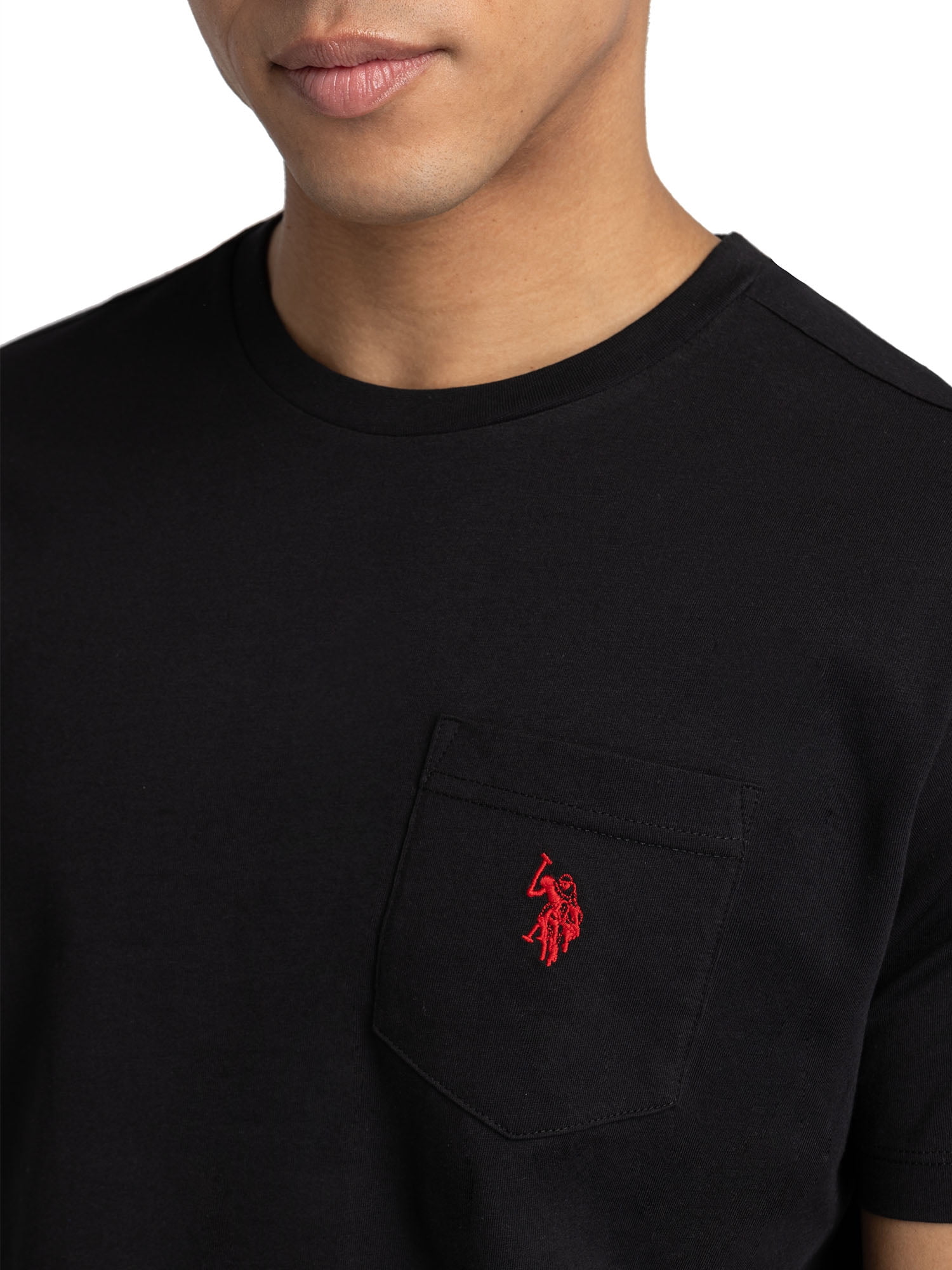 U.S. Polo Assn. Men's Short Sleeve Crew Neck Pocket T-Shirt (Black, S) ccxav