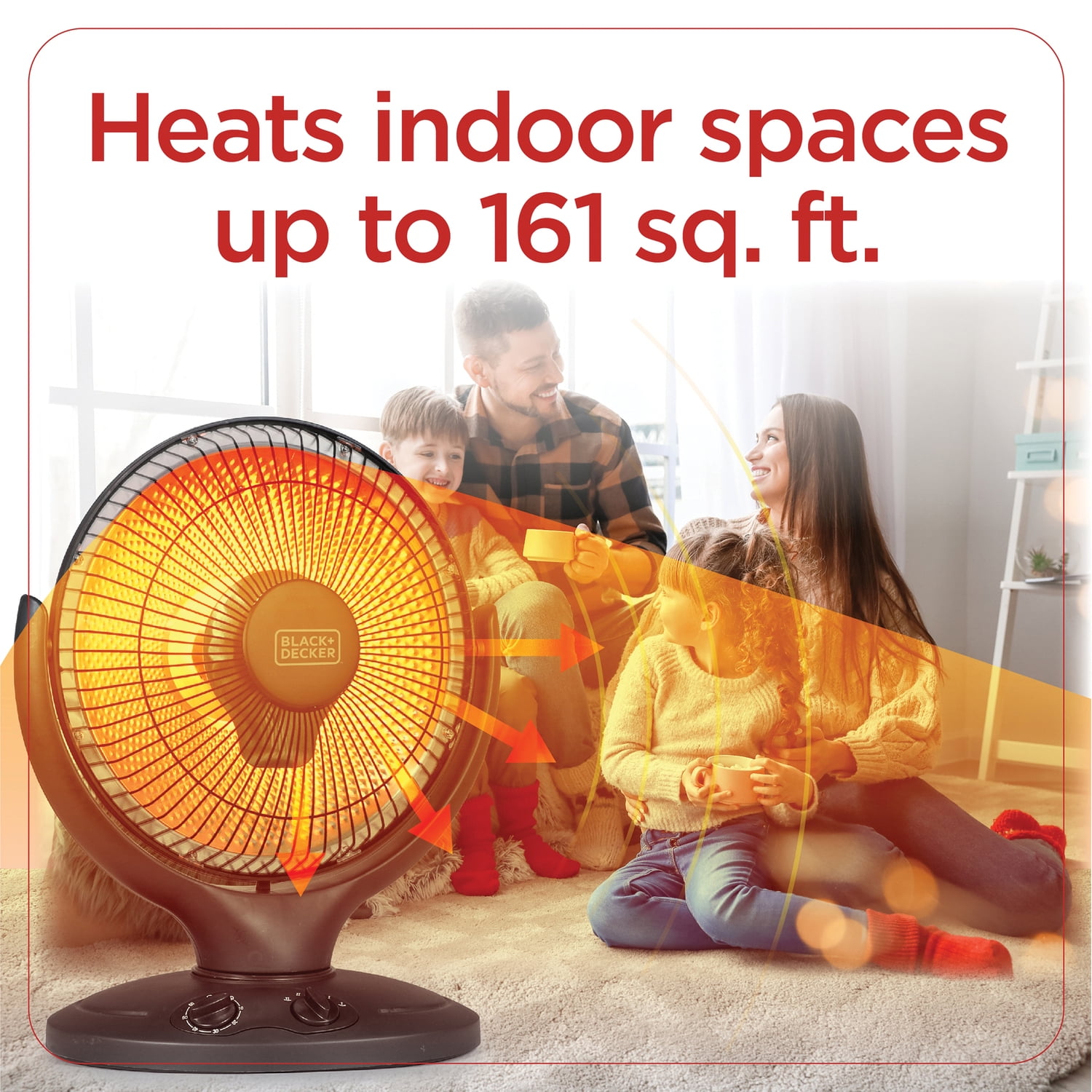 BLACK+DECKER Oscillating Radiant Dish Ceramic Heater (Black, 14 in) ywiil
