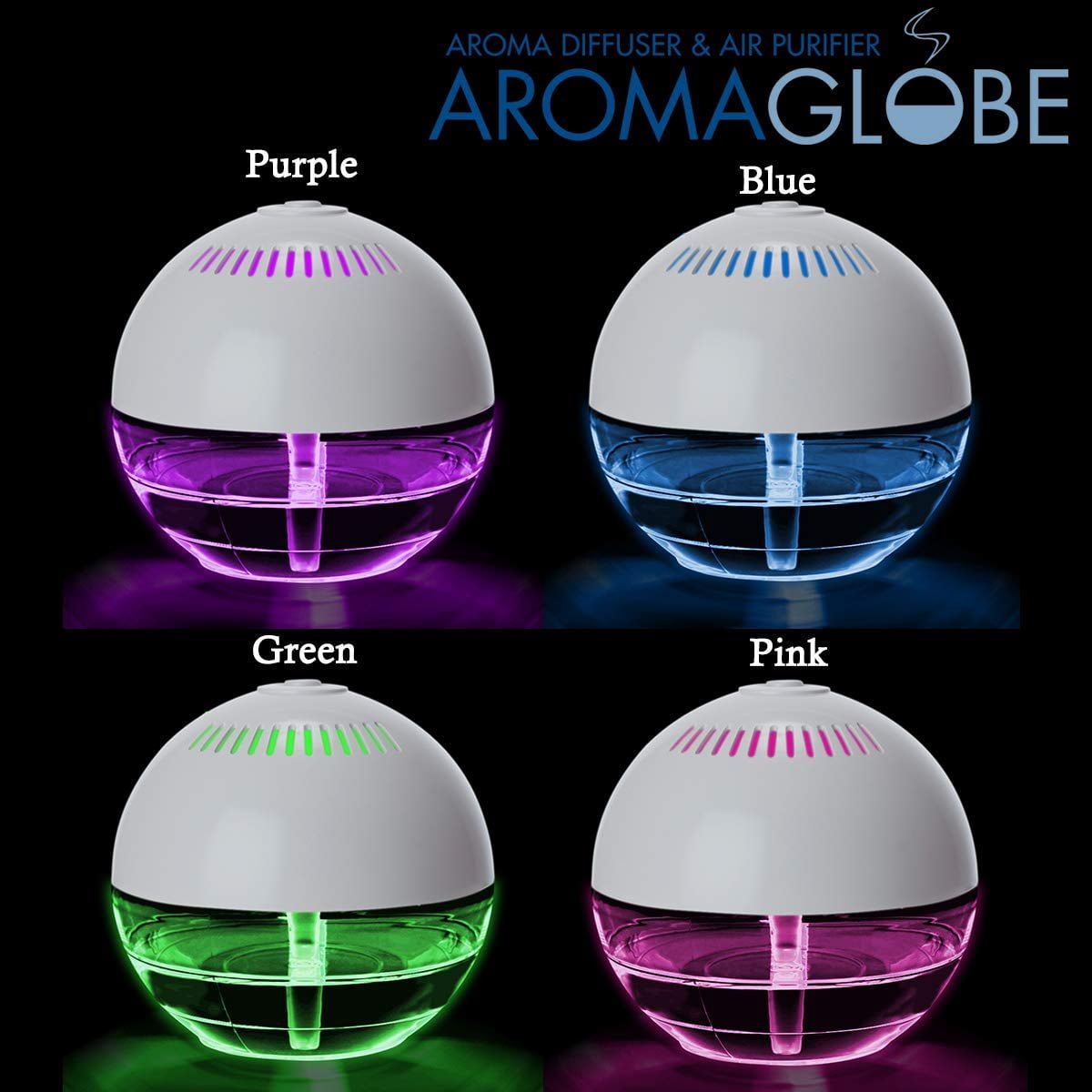 Daiwa Felicity Aroma Globe Air Revitalizer, Aromatherapy Air Washer with White Noise and LED Lights (White) 48jat