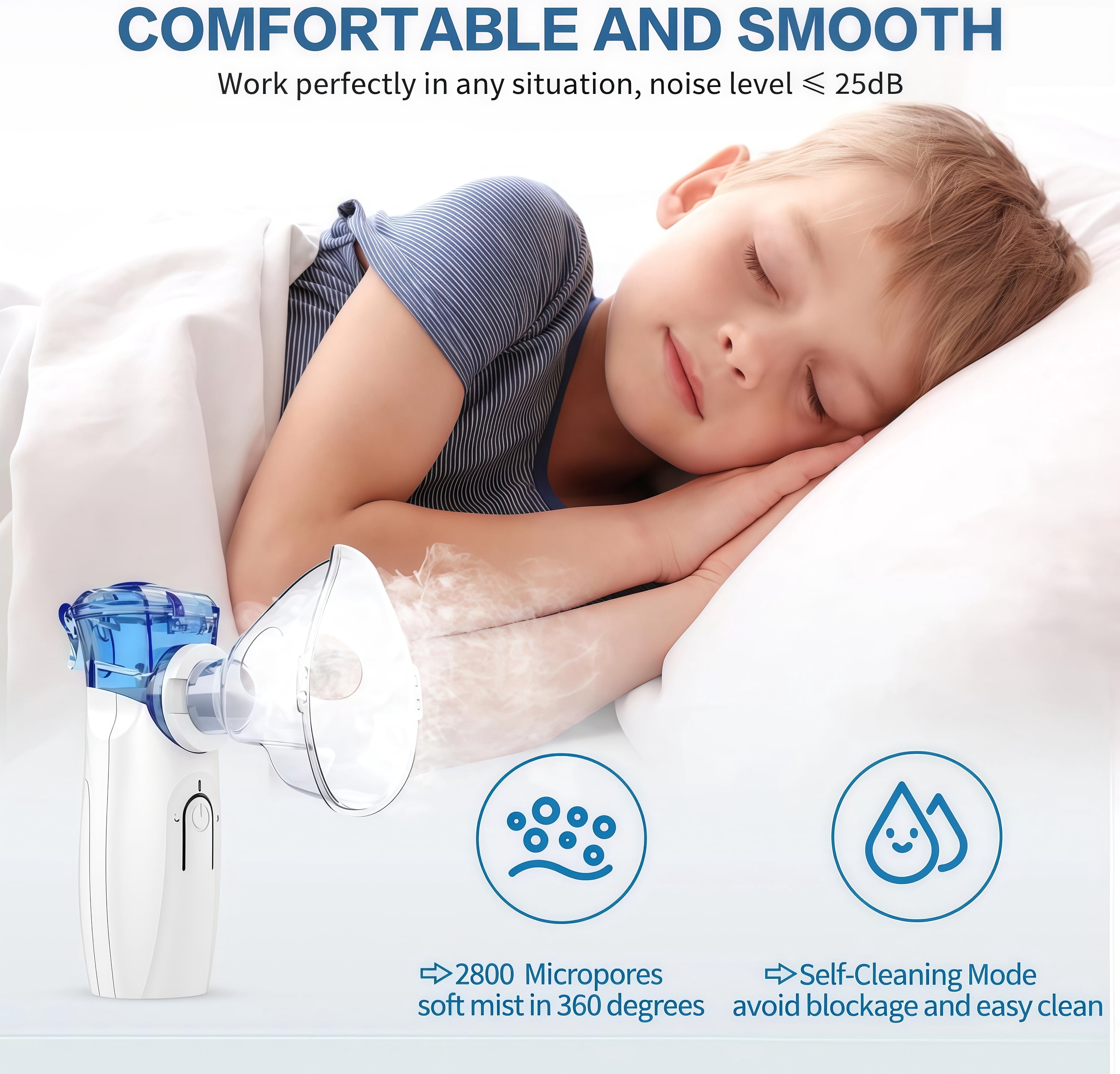 Ziqing Portable Humidifier, Ultra-Quiet Personal Mist Maker for Travel and Office (White, 4.3 in x 2.1 in) zswb8
