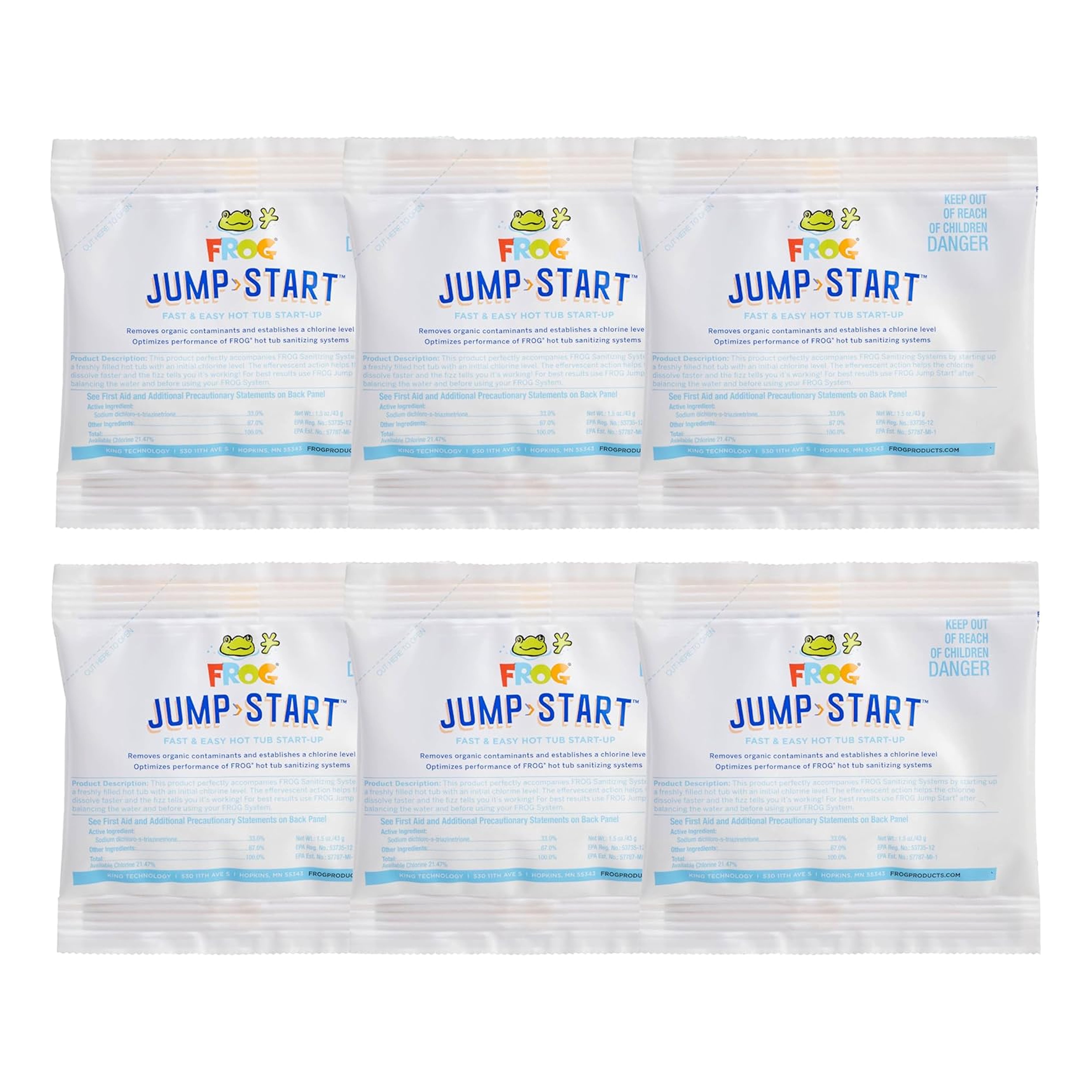 FROG Jump Start Hot Tub Chlorine Shock Treatment (6 Pack) 8yuib
