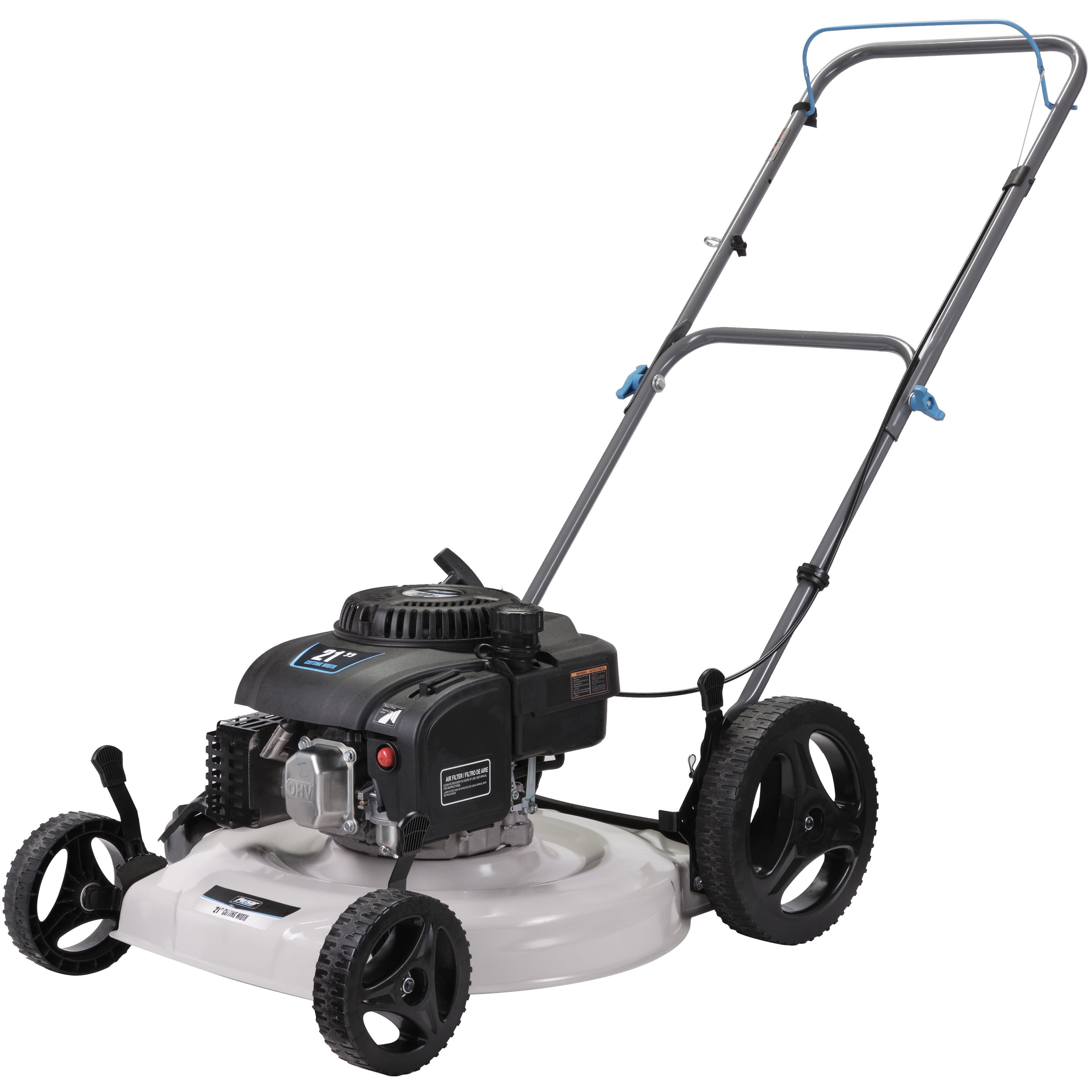 Pulsar 21 in Gas Push Lawn Mower with 200cc 4-Stroke Engine, Side Discharge and Mulching (White, 21 in) wazwp
