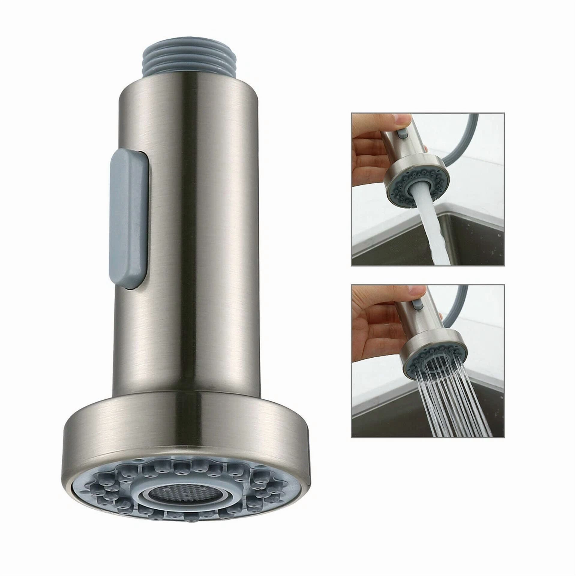 VAULT Pull-Out Kitchen Sink Faucet Sprayer Head Replacement (Brushed Nickel, G1/2 Connection) 4sv93 - Image 5
