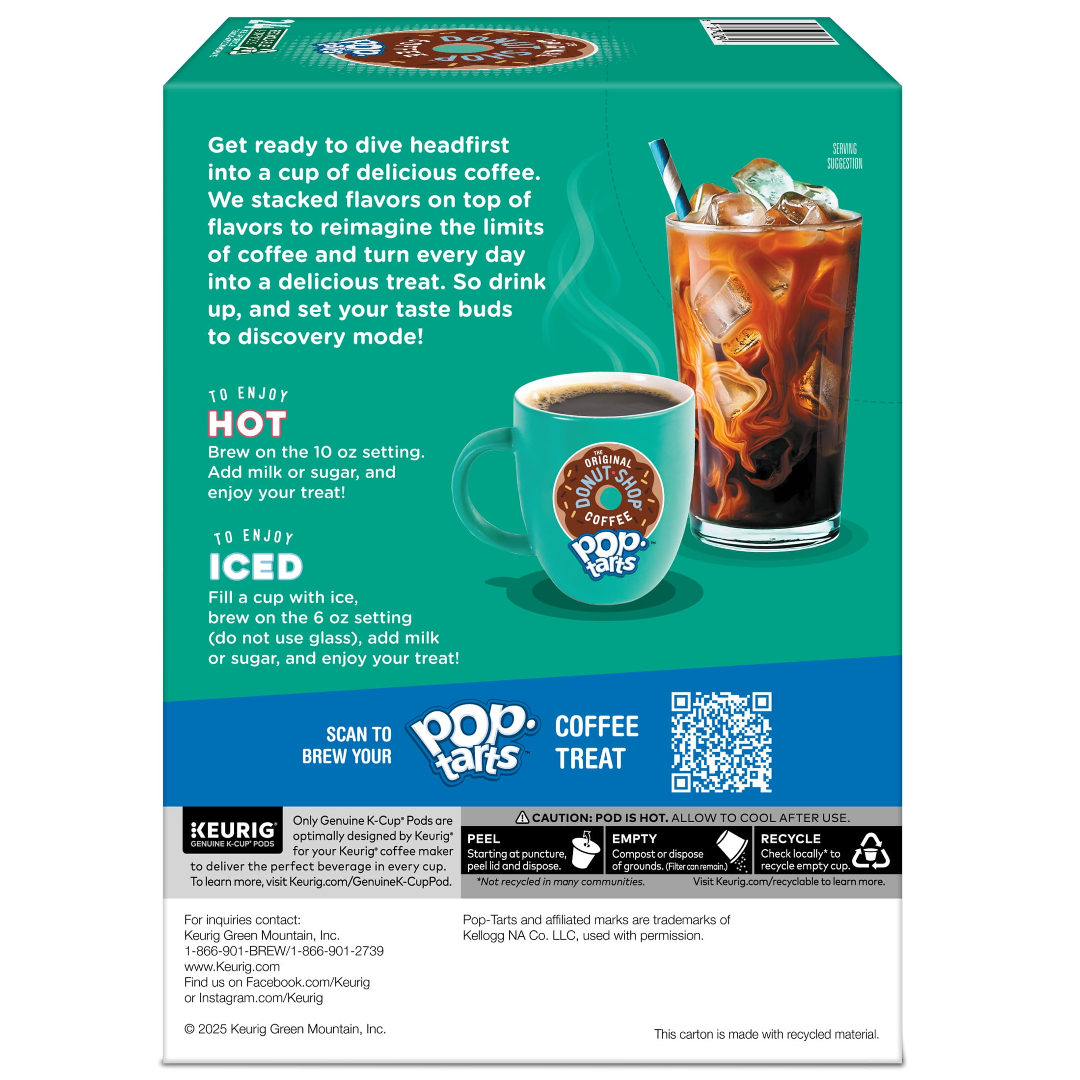 The Original Donut Shop Pop-Tarts Brown Sugar Cinnamon Flavored Coffee Pods (Brown, 24 Count) 8ifft