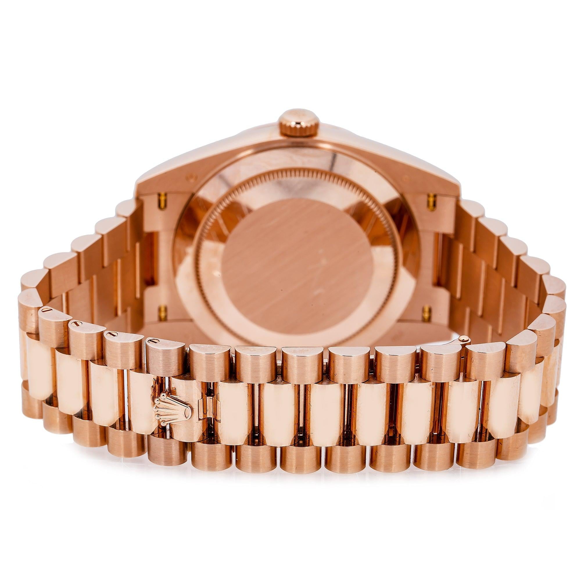 Rolex Day-Date 40mm 18K Rose Gold Watch Sundust Roman Dial Fluted Bezel (40 mm) 28qo3