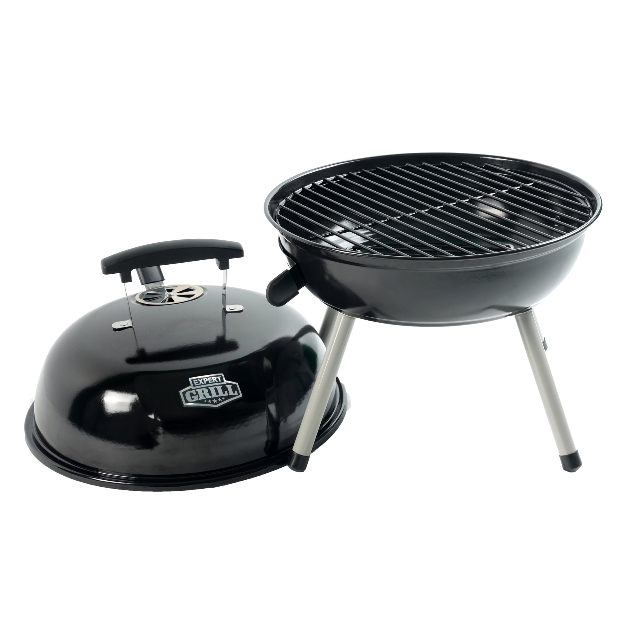 Expert Grill Portable Charcoal Grill, Durable Steel Outdoor Cooking BBQ (Black, 14.5 in) p4zl7