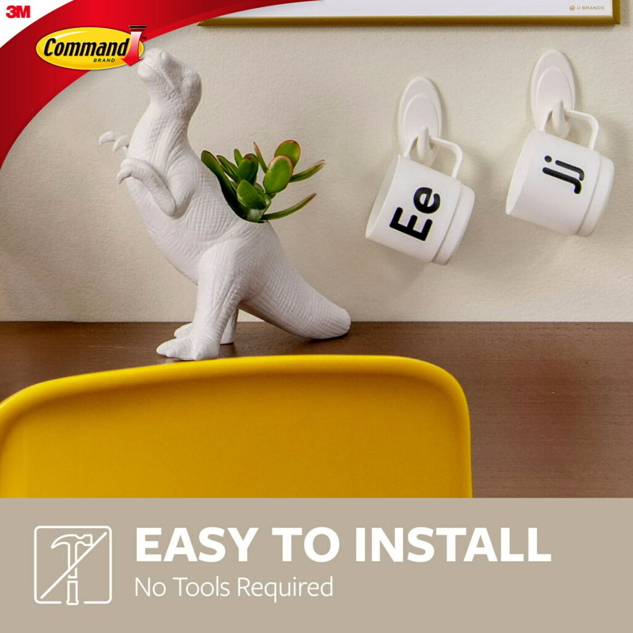 Command Medium Slate Terrace Wall Hooks (Black, 6 Pack) 5nvxz - Image 4