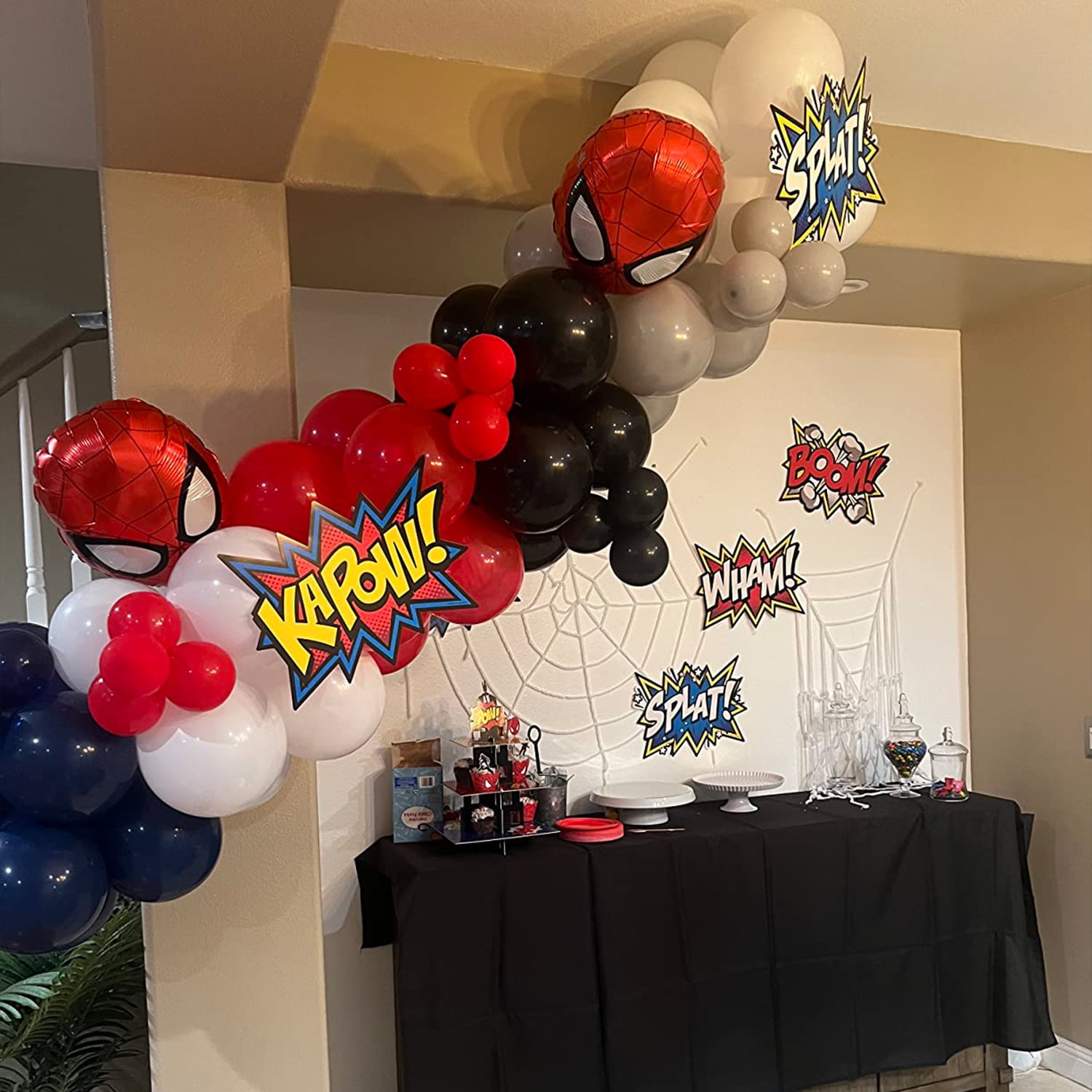 Beyondtrade 117pcs Balloon Garland Arch Kit for Party Backdrop Decoration (Blue, Black, Red, 117 Pieces) fg1x1