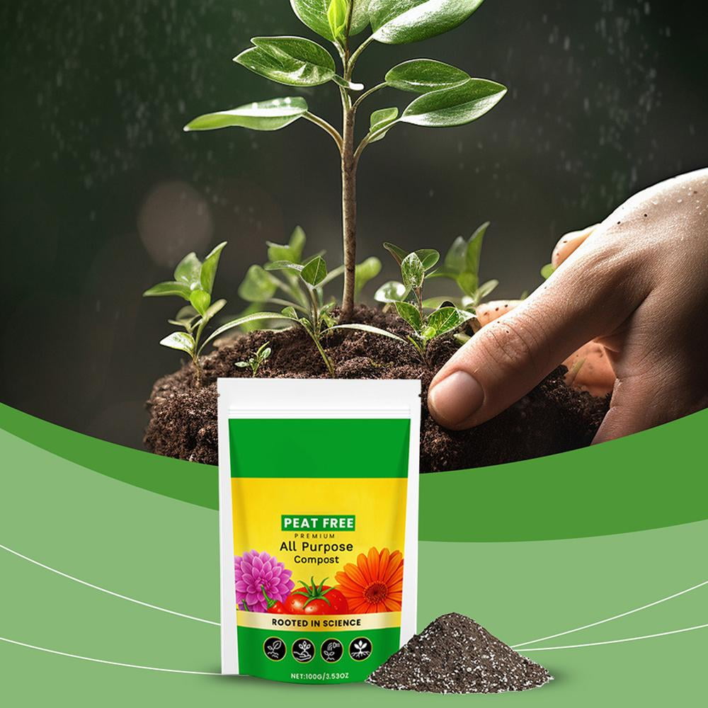 Blumina Organic Potting Soil Mix for Outdoor Container Plants (Brown, 7 oz, 2 Pack) u0arw