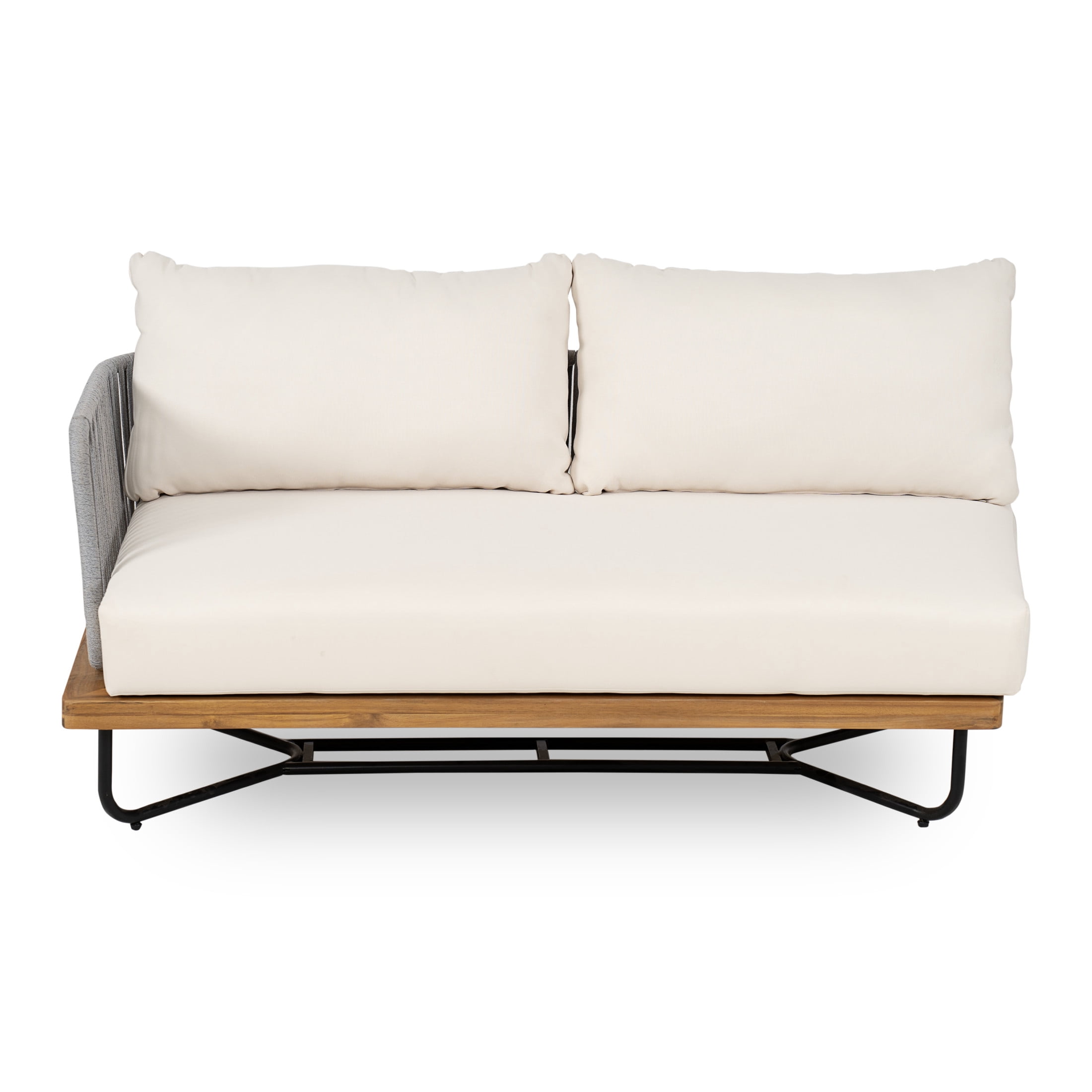 Christopher Knight Home 4-Piece Outdoor Sofa Set, Rope Woven Sectional with Water-Resistant Cushions (Beige, 8-Seat) fpdzv