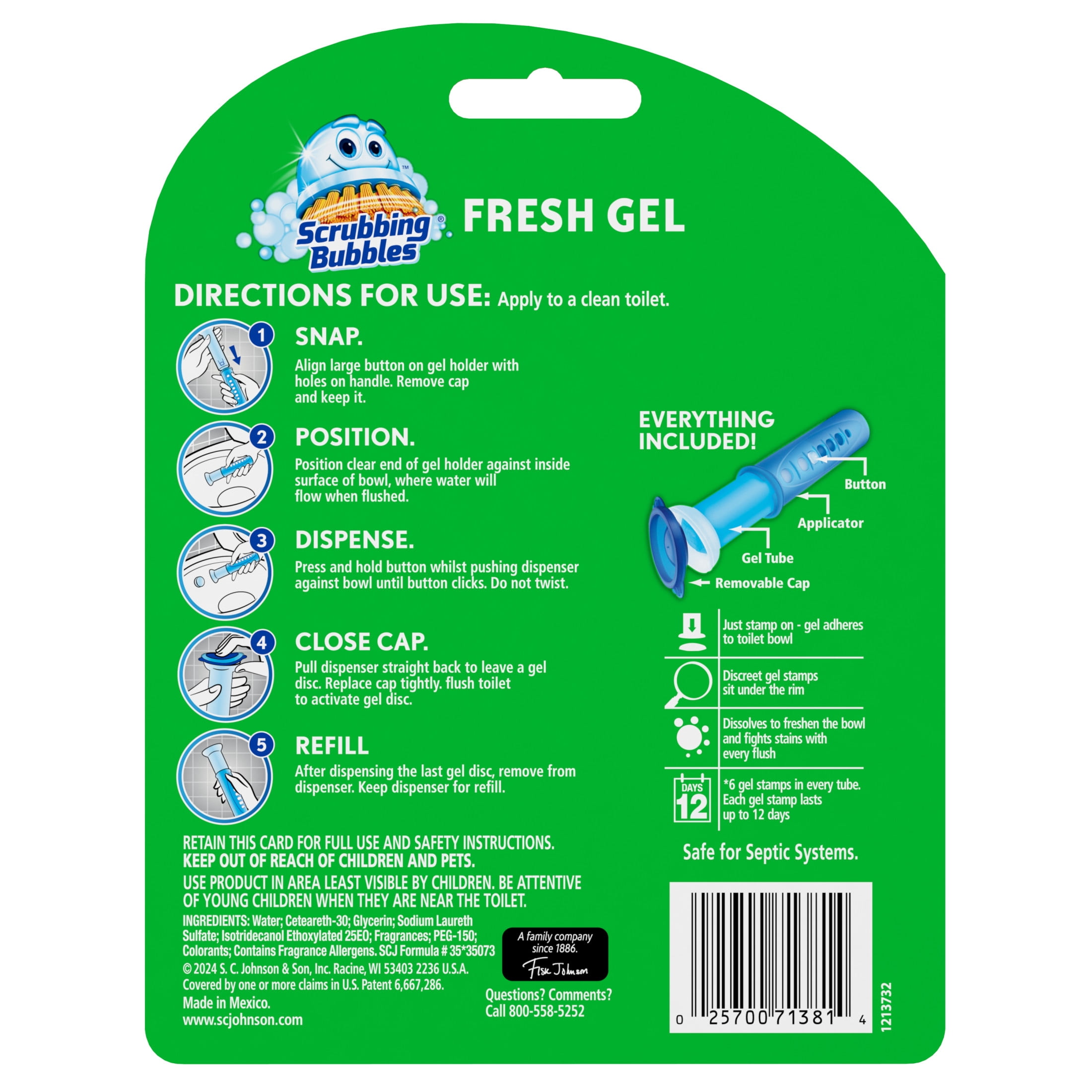 Scrubbing Bubbles Automatic Toilet Bowl Cleaner Gel Stamp, Rainshower Scent (6 Gel Stamps) j5n7e
