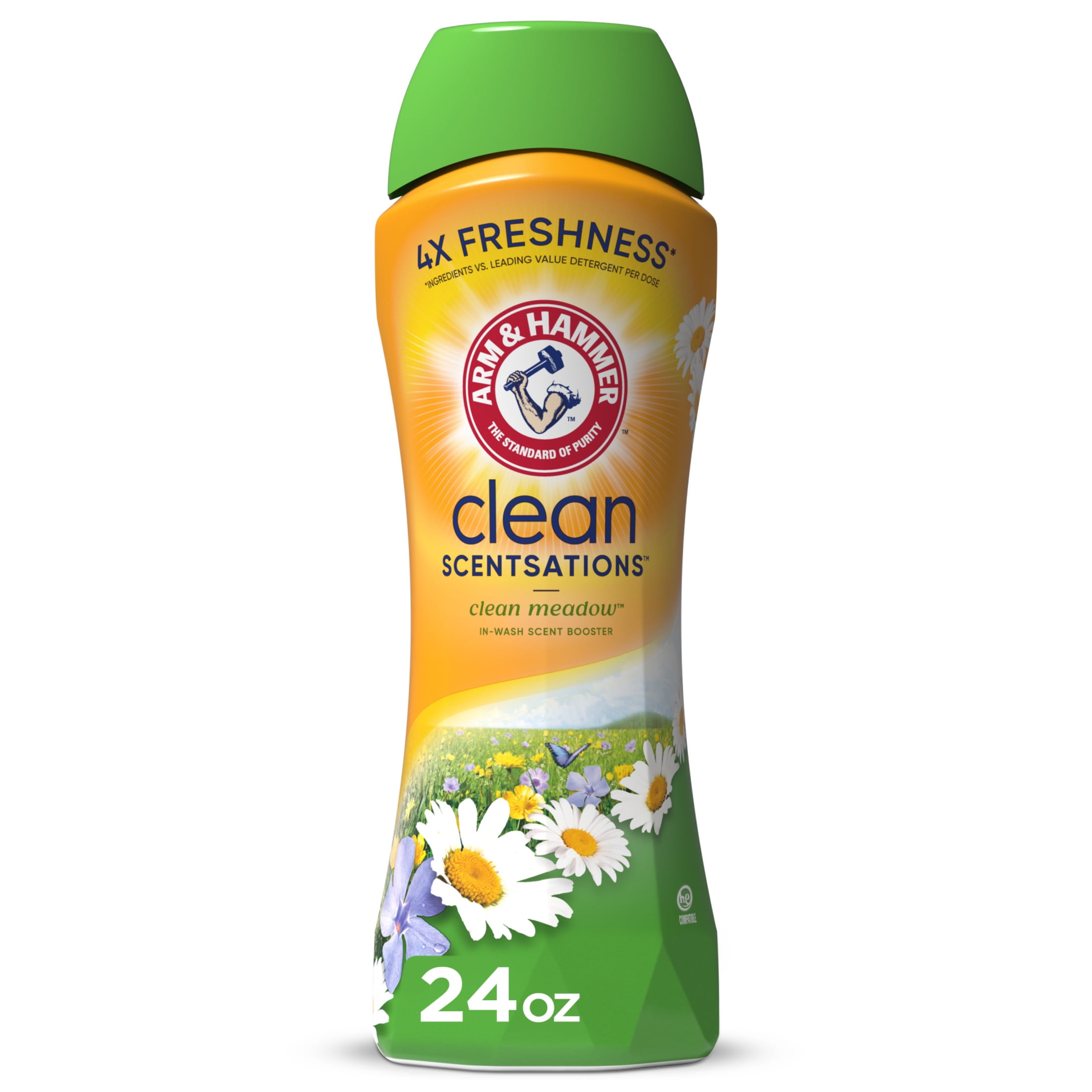 ARM & HAMMER Clean Scentsations In-Wash Laundry Scent Booster, Long-Lasting Clean Meadow Fragrance (24 oz) g105p