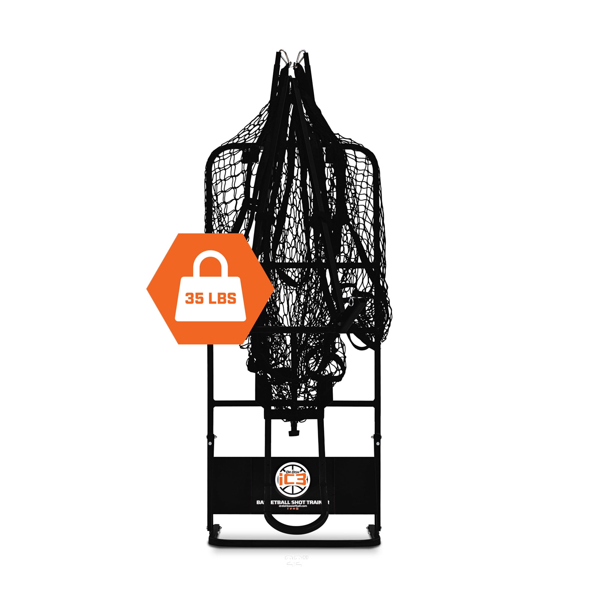 Dr. Dish iC3 Basketball Shot Trainer Rebounder System (Black, 35 lb) 2hye9