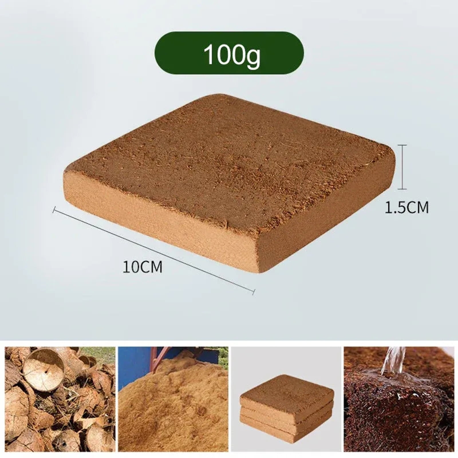OutmaxHome Organic Compressed Coco Coir Fiber Bricks for Gardening (Brown, 5 Pack) lzh1e