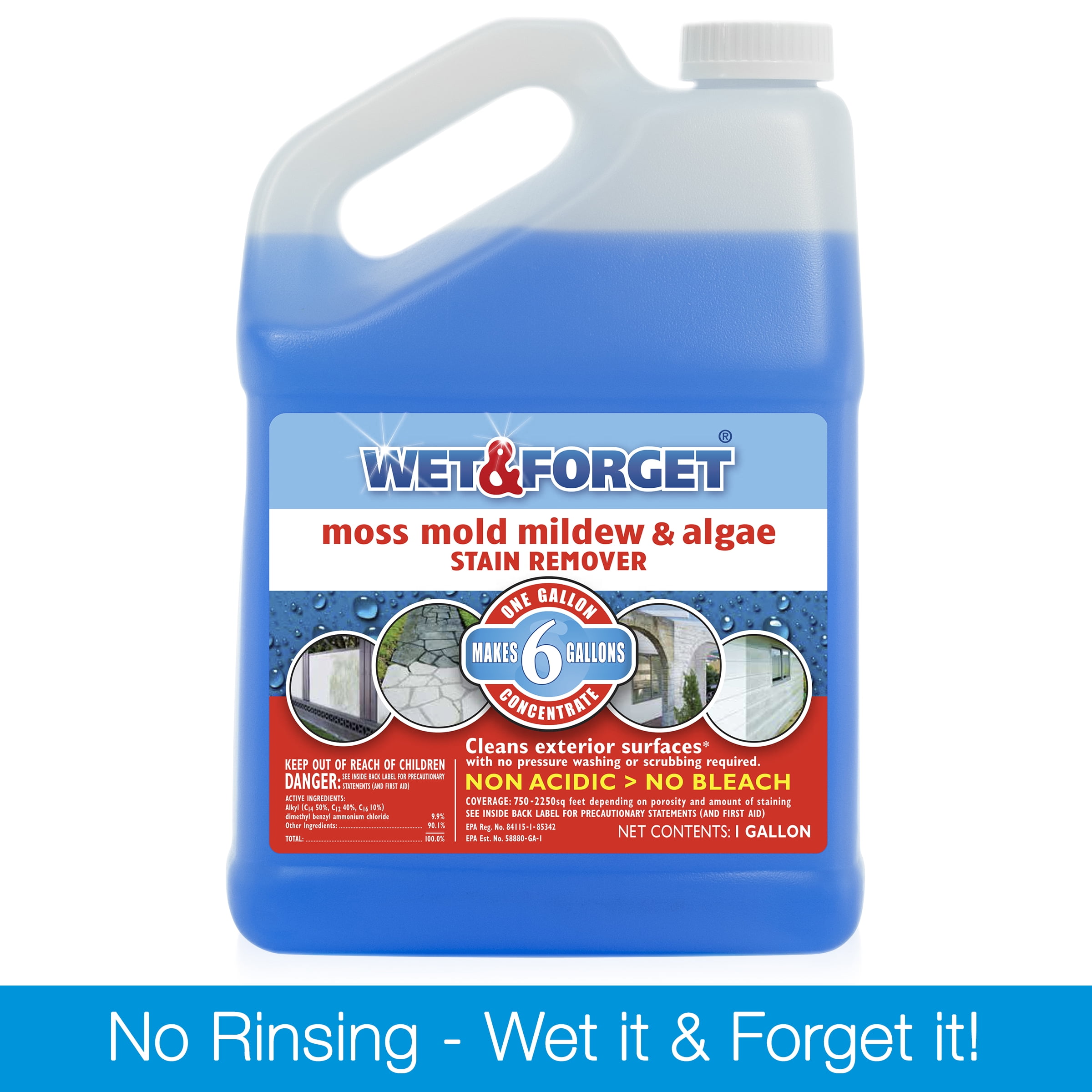 Wet & Forget Outdoor Moss, Mold, Mildew, and Algae Stain Remover Concentrate (128 oz) gb8ly