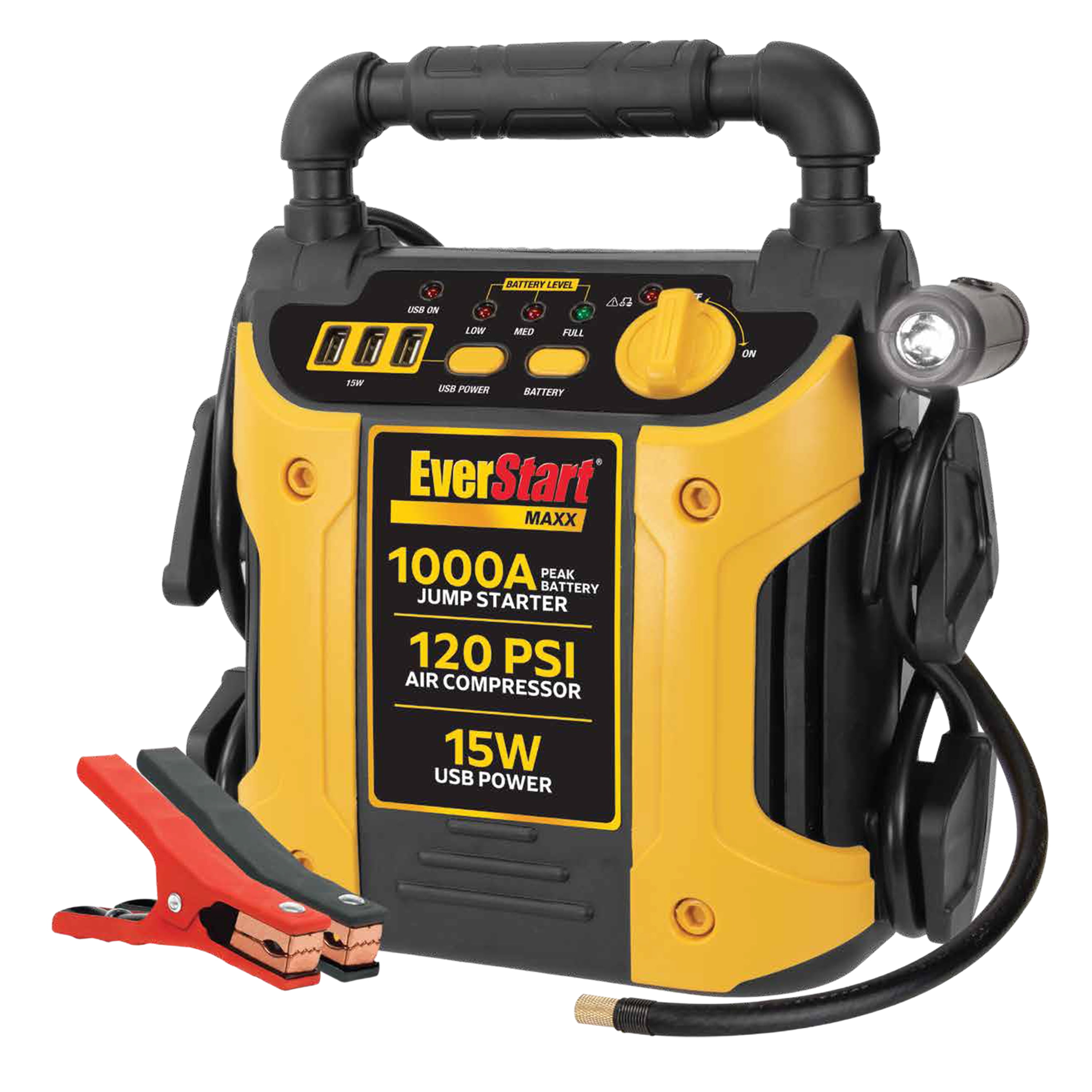 EverStart Maxx 1000 Peak Amp Jump Starter with 120 PSI Air Compressor and 3 USB Ports (10.83 in) c6s8x