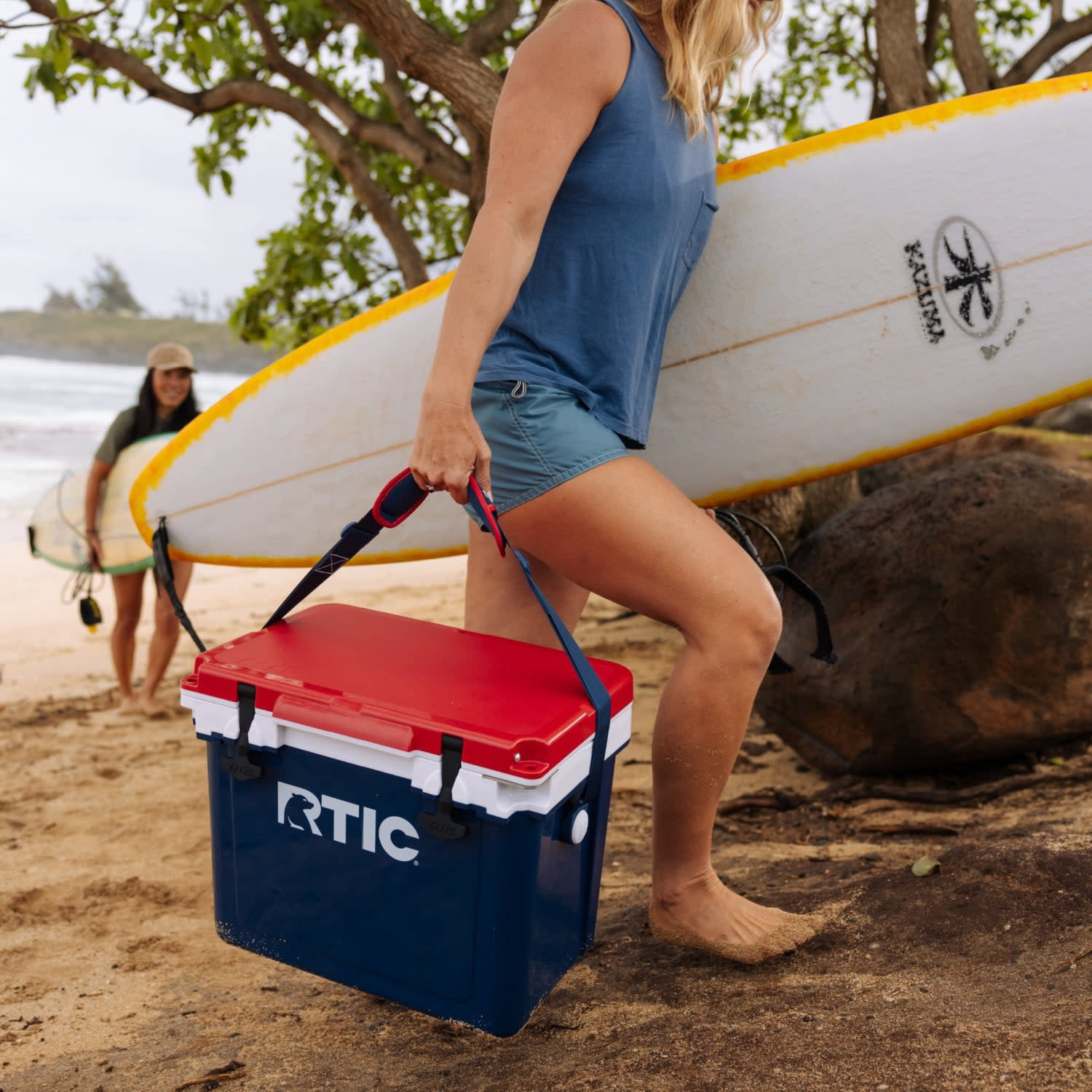 RTIC 22 QT Hard-Sided Cooler, Lightweight Insulated Ice Chest for Camping and Outdoor Travel (Patriot, 22 qt) vhxop