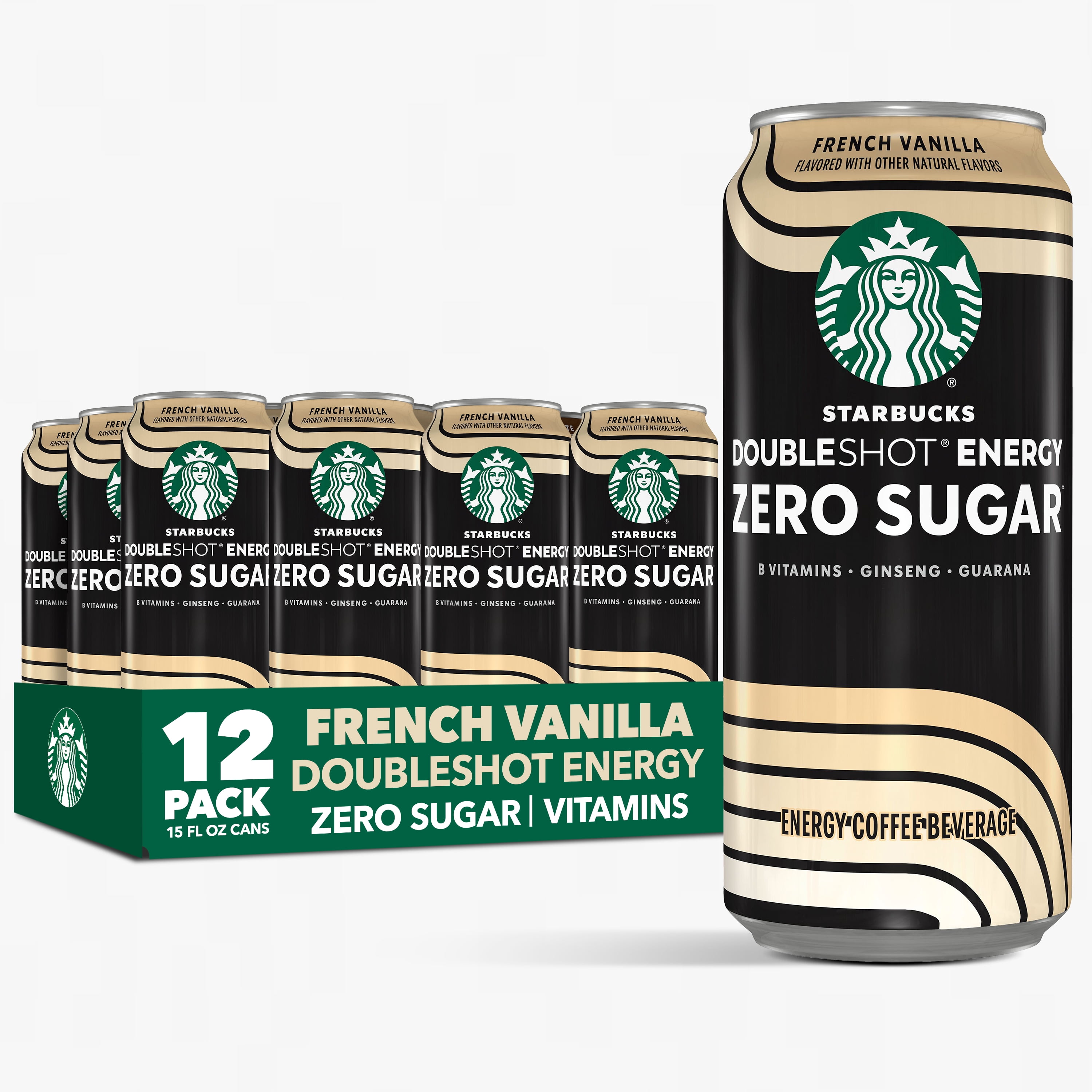 Starbucks Zero Sugar French Vanilla Doubleshot Energy Coffee (15 fl oz, 12 Pack) crgvz