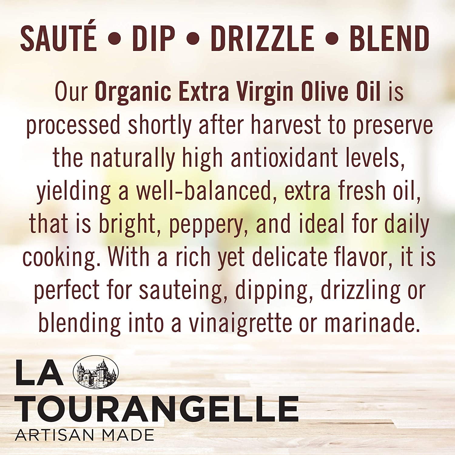 La Tourangelle Organic Extra Virgin Olive Oil, Cold-Pressed Gourmet Cooking Oil (25.4 fl oz) 72vmc