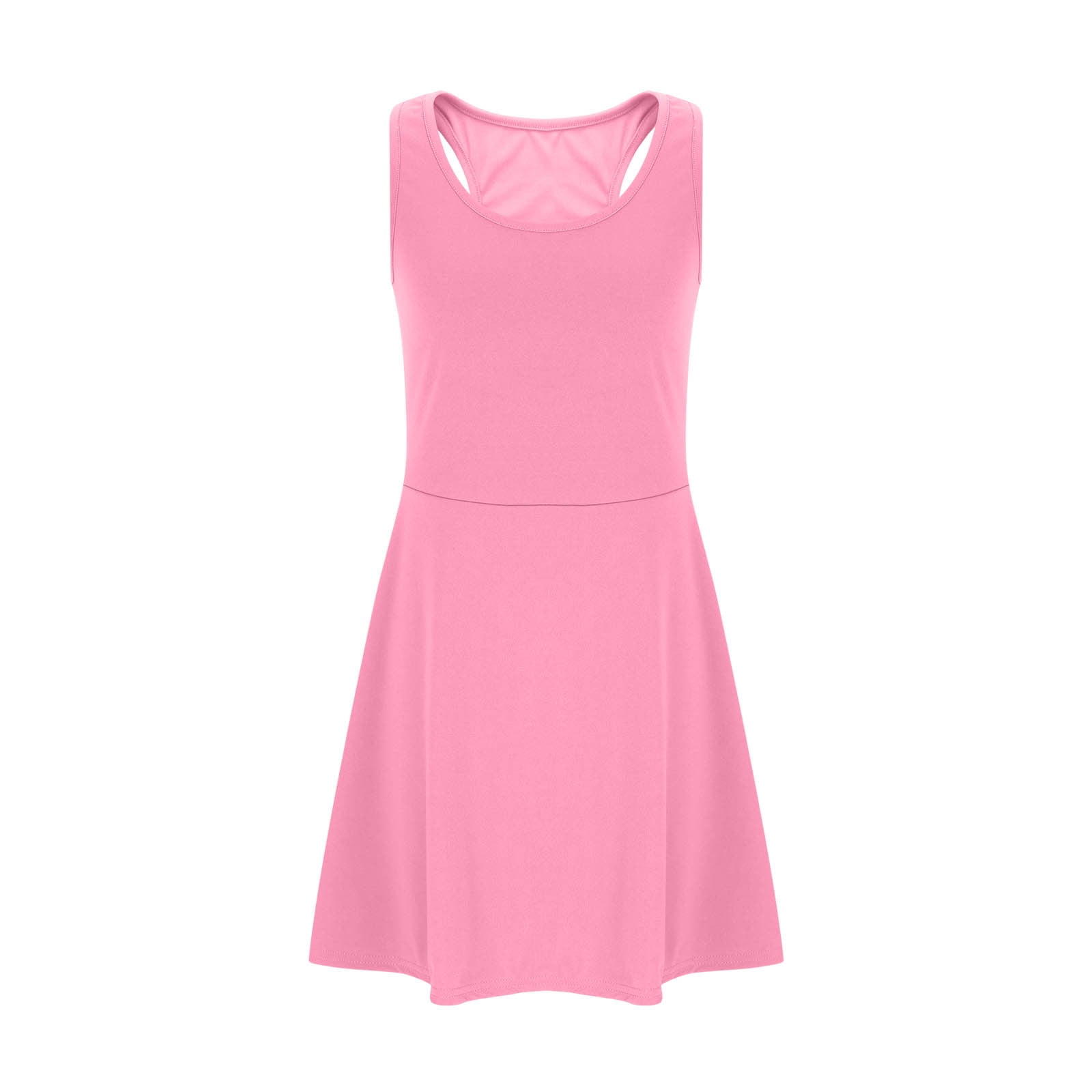 Favoffer Girls Athletic Tennis Dress Stretchy Sleeveless Sporty Casual Summer Dress (Blue, 10-12) pzumh