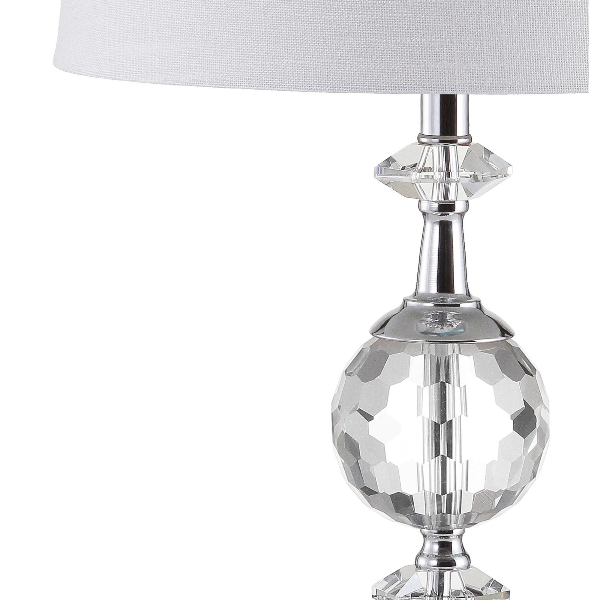 JONATHAN Y Channing LED Crystal Table Lamp, Modern Bedside Lighting (Clear/Chrome, 25.5 in) nn4tb