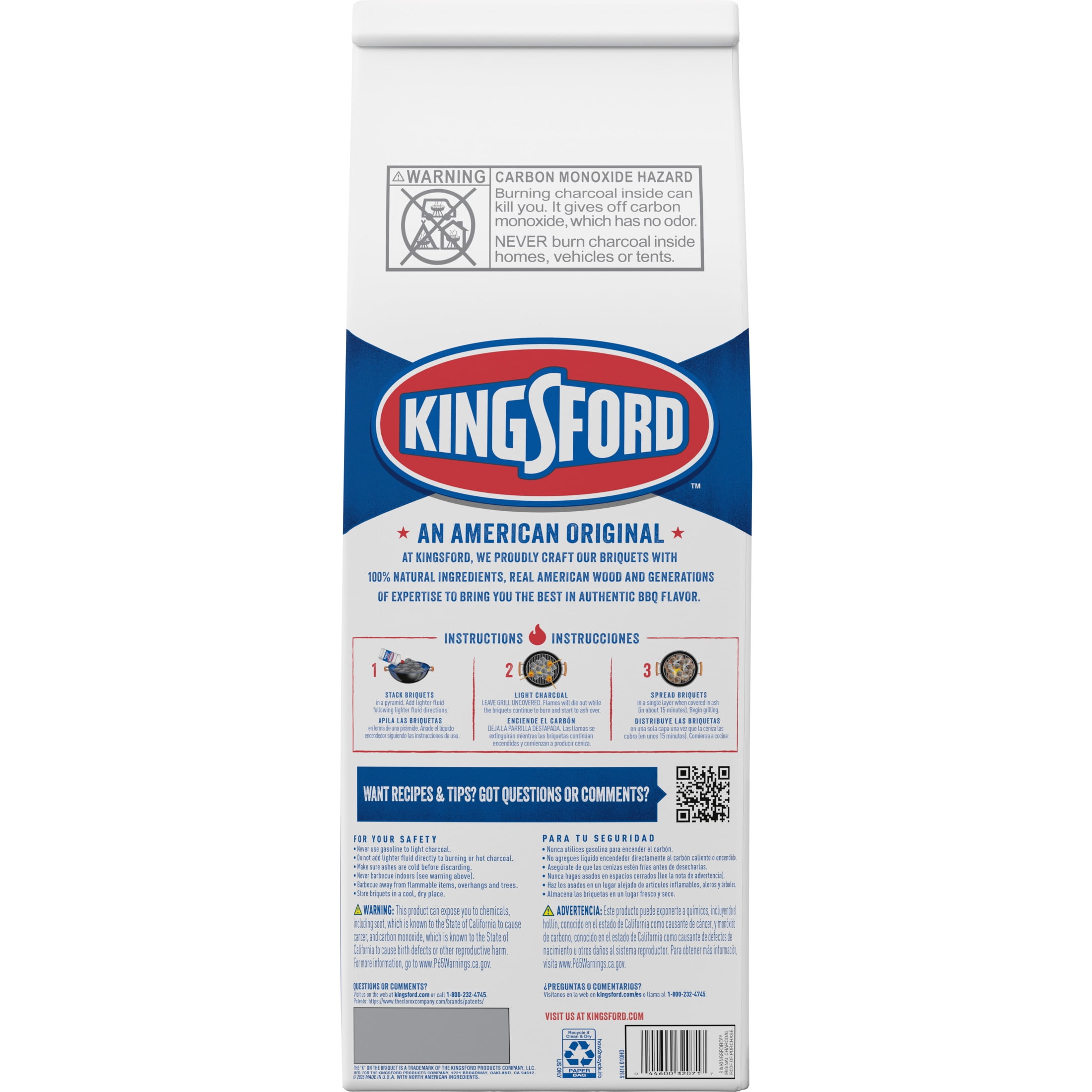 Kingsford Original Charcoal Briquettes for Outdoor Grilling (3 Pack, 24 lb Total) qu4qy
