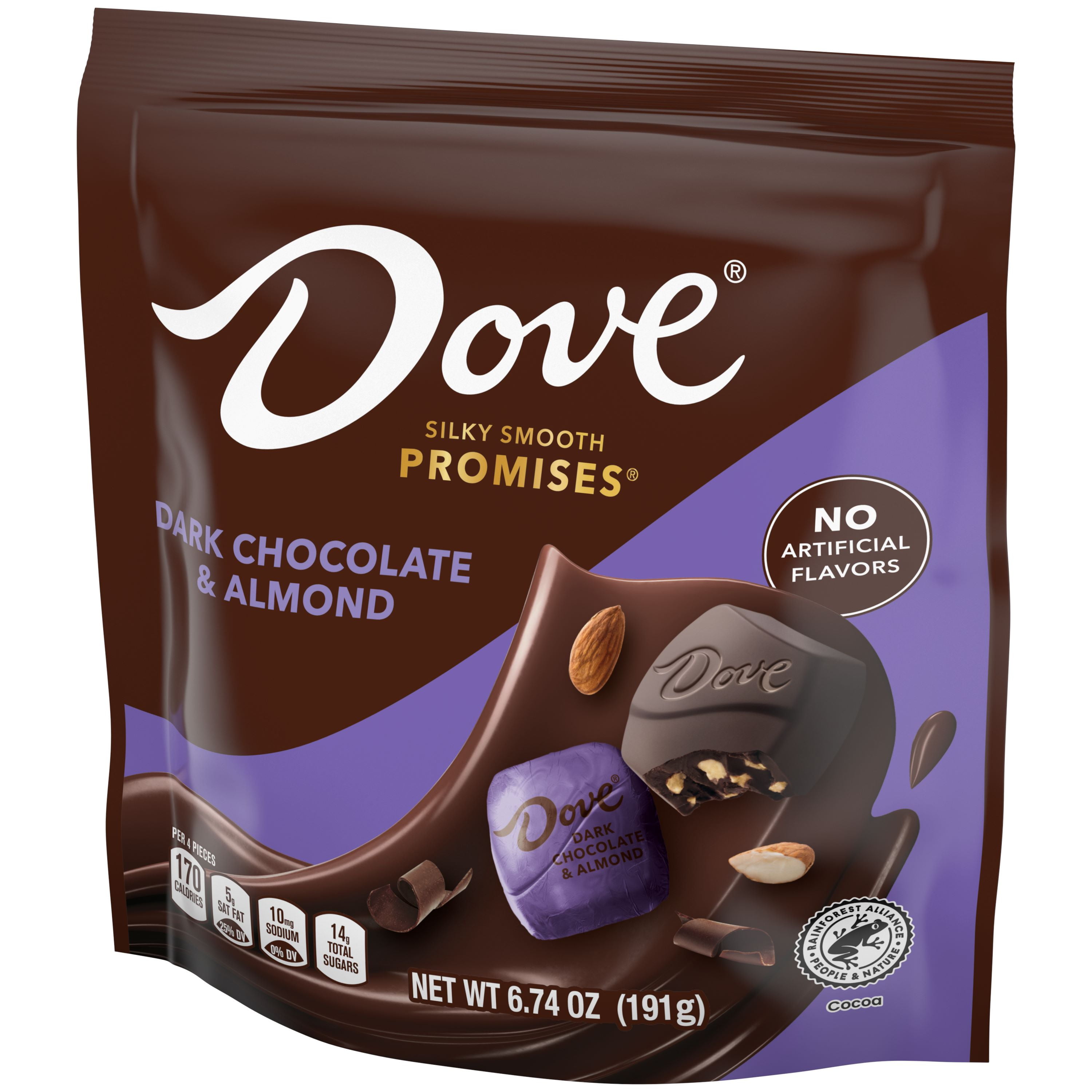 DOVE Chocolate Promises Dark Chocolate & Almond Candy (Dark Chocolate, 6.74 oz) h60x3