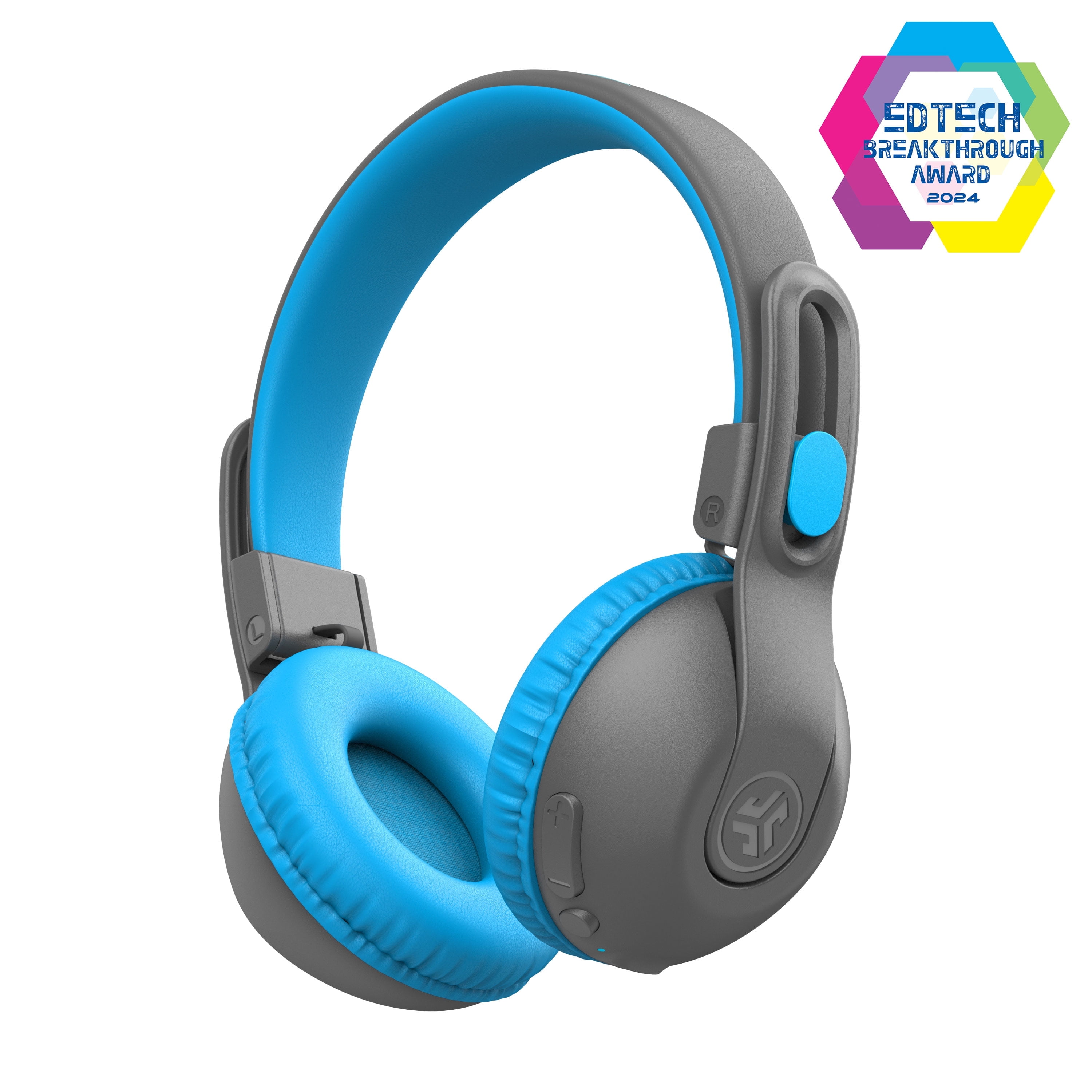 JLab JBuddies Studio 2 Kids Wireless Headphones, Volume Safe, Foldable, Noise Isolation, Built-in Mic (Blue/Graphite, 1 Pair) zexnu