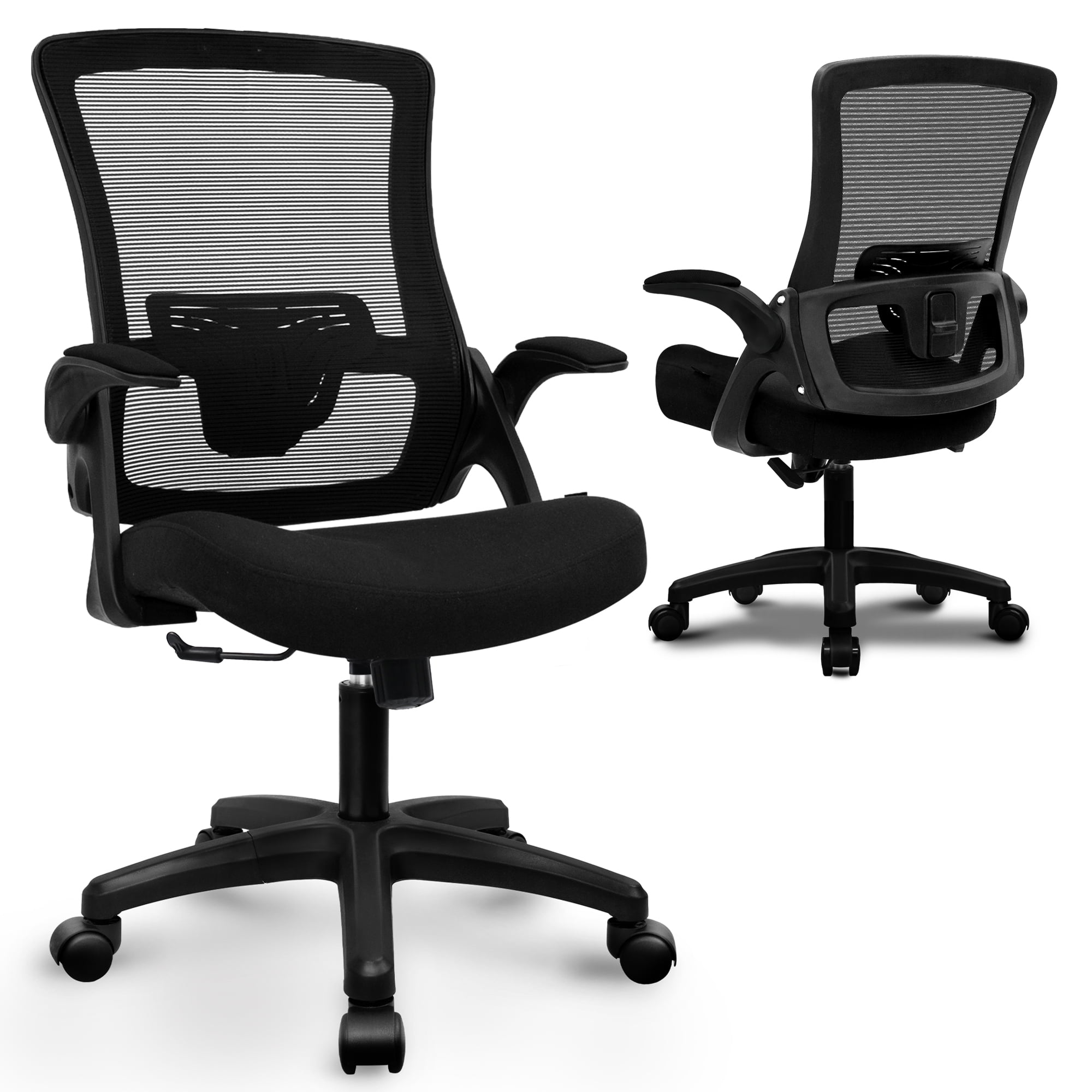 CELTOSS Ergonomic Office Chair, Breathable Mesh Task Chair with Lumbar Support and Flip-Up Armrests (Black, 250 lb Capacity) hfyin