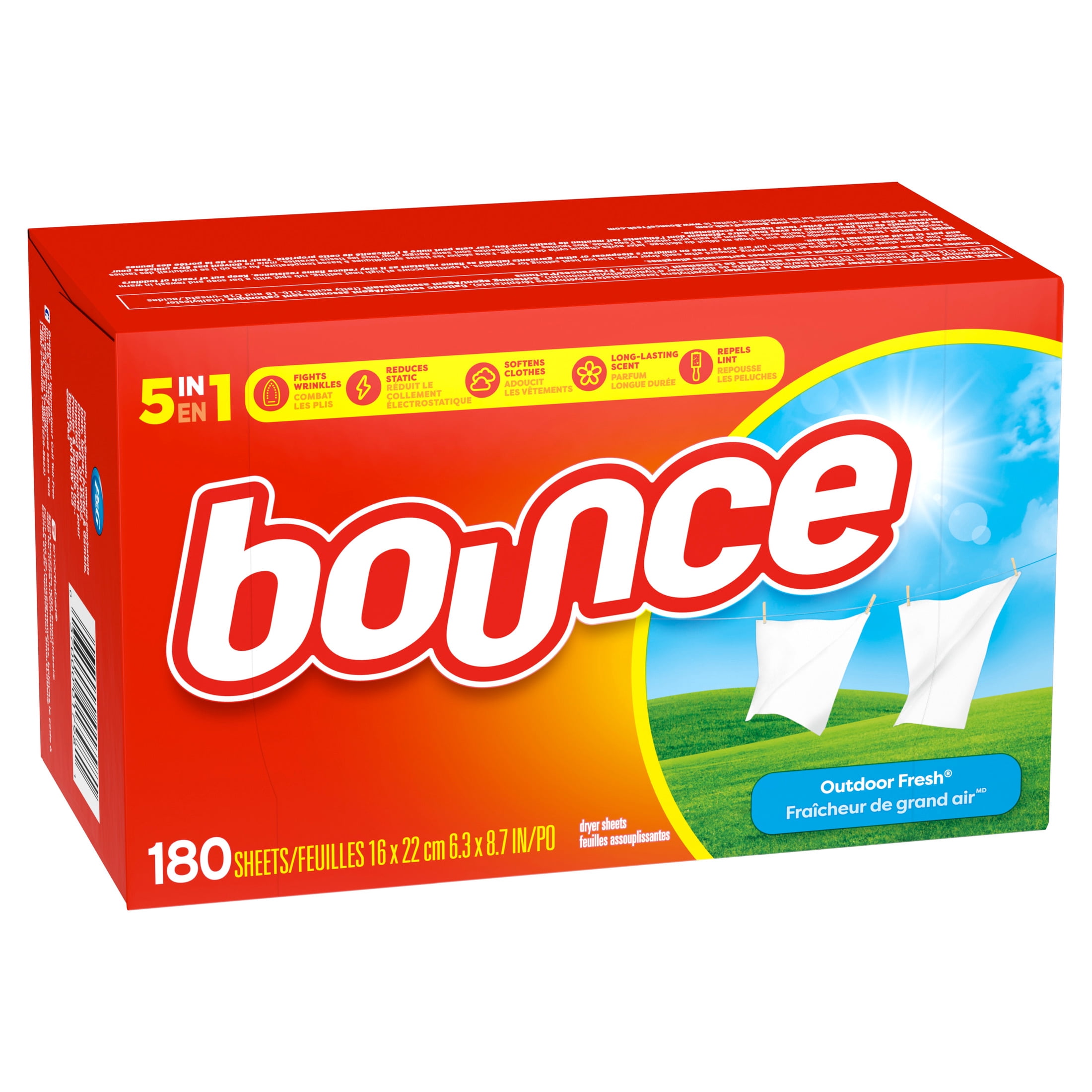 Bounce Fabric Softener Dryer Sheets, Outdoor Fresh Scent (180 Count) pitd3