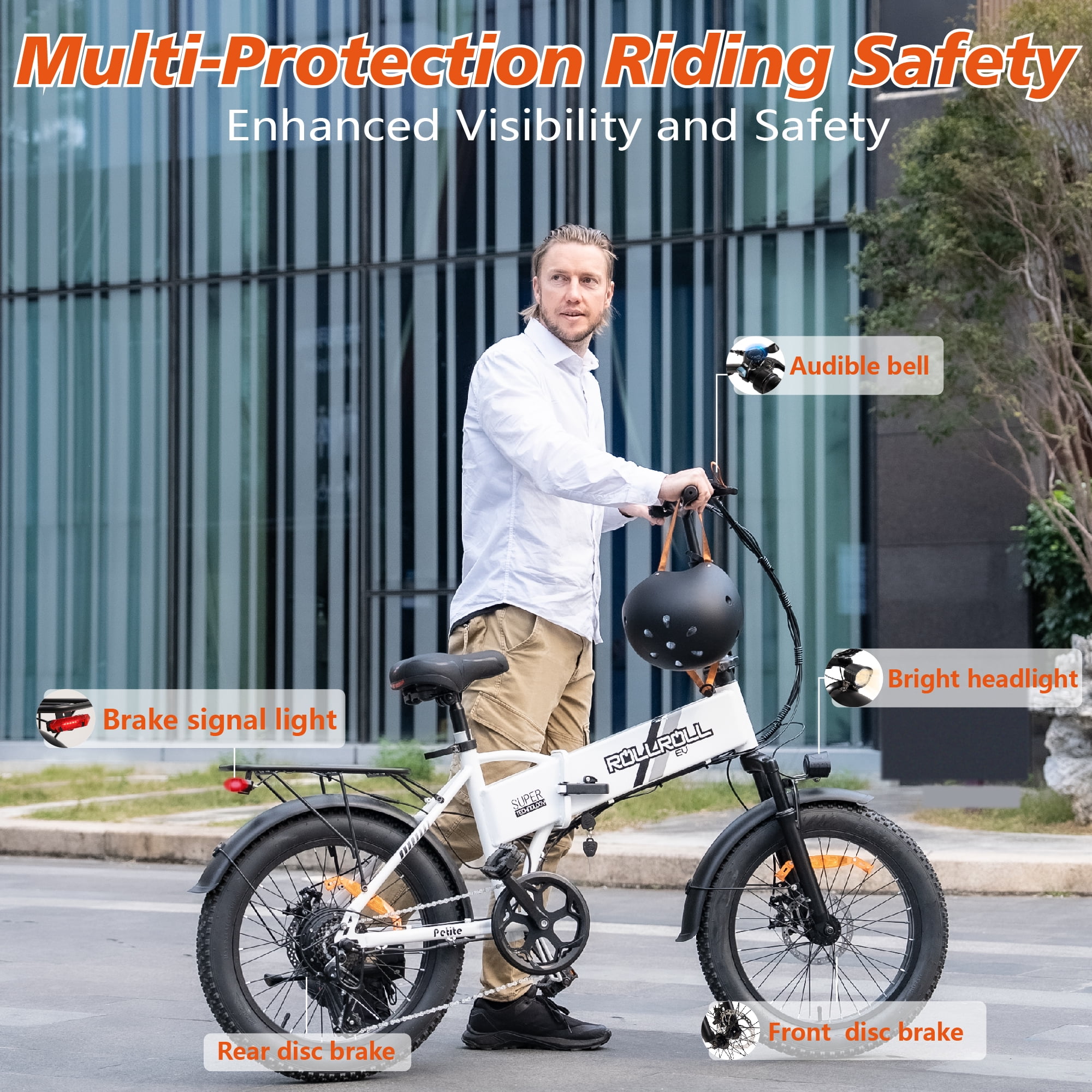 SYX MOTO Fat Tire Electric Bike for Adults, Foldable 350W Ebike with 7-Speed Gear System (Black, 20 in) gnqtl