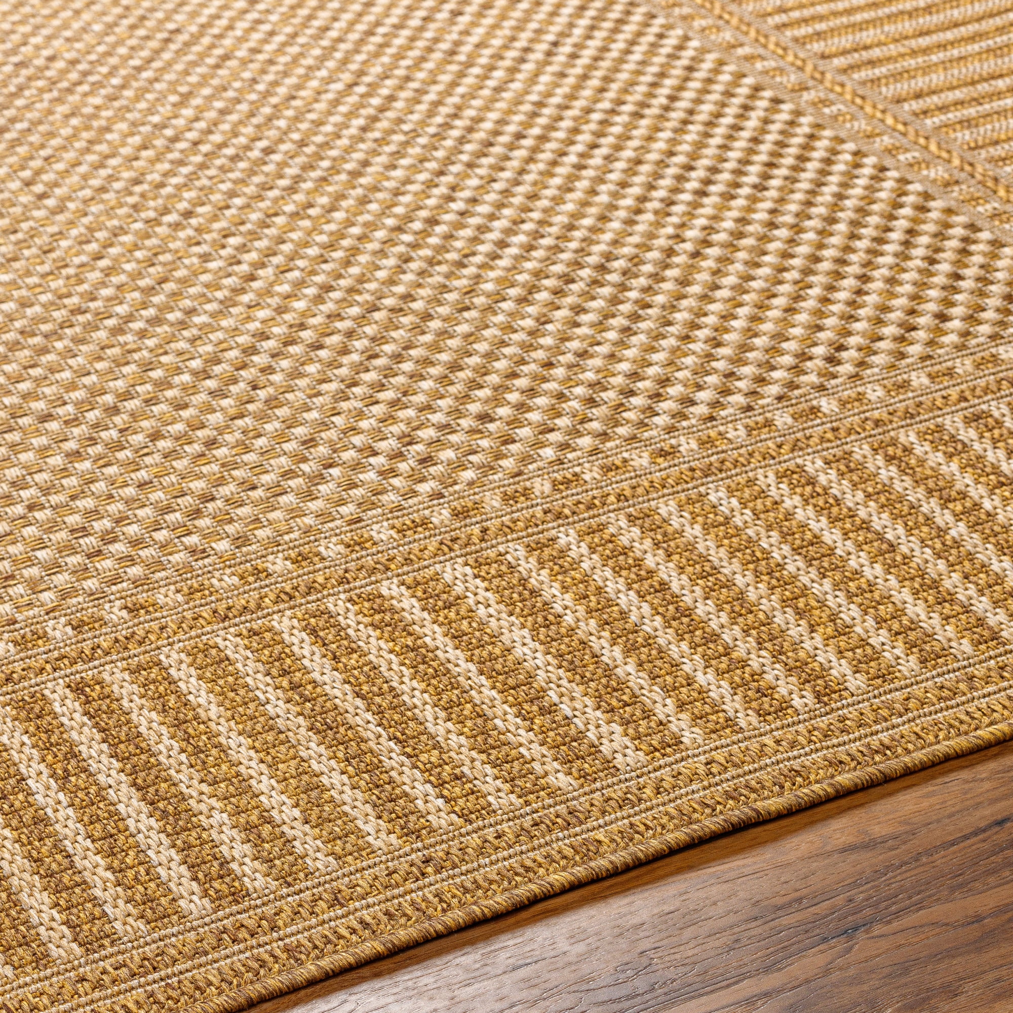 Livabliss Pismo Beach Border Outdoor/Indoor Area Rug (Beige, 9 ft 2 in x 12 ft) s4en6
