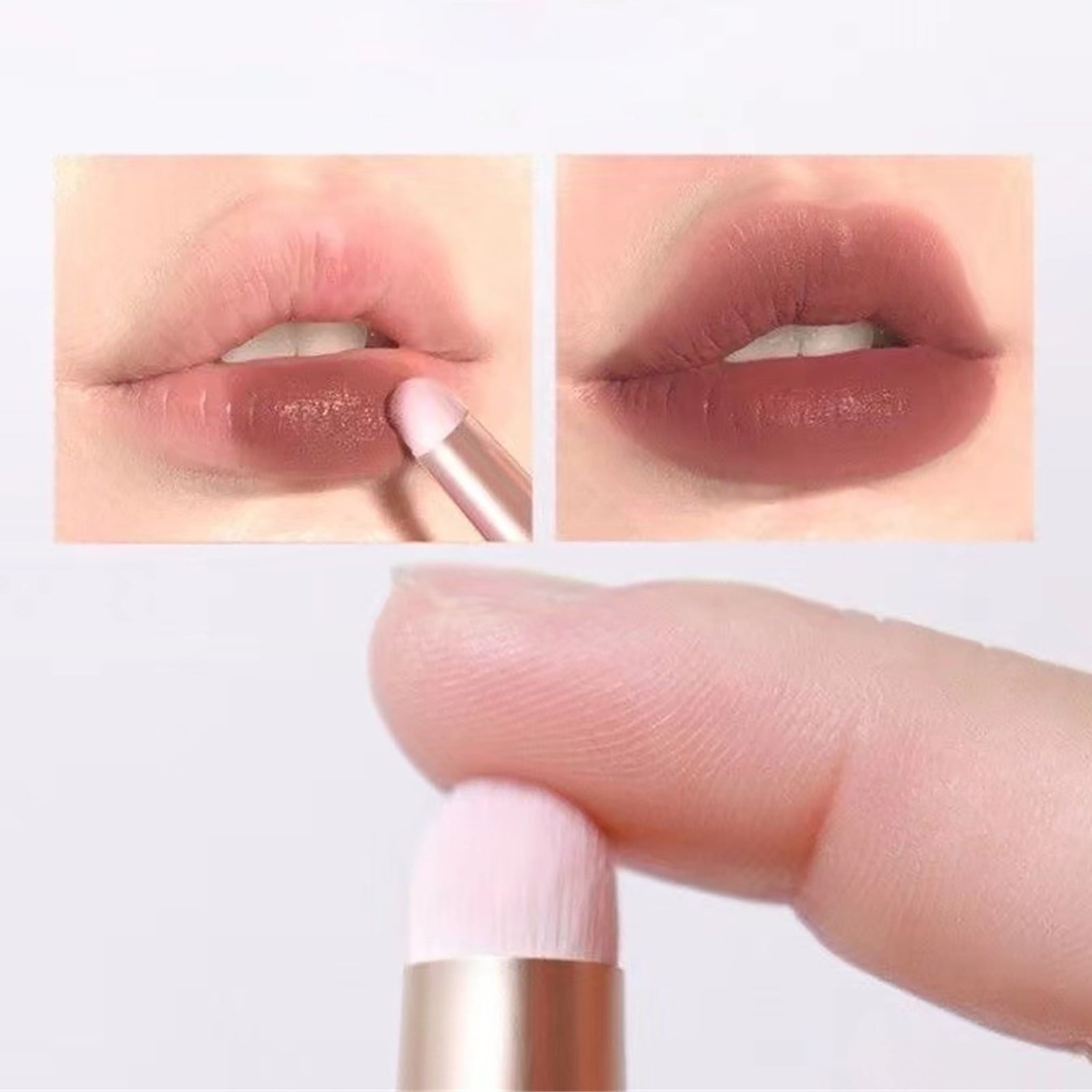 DONGGZWL Silicone Lip Brush with Lid (Pink, 1 Pack) pkst3