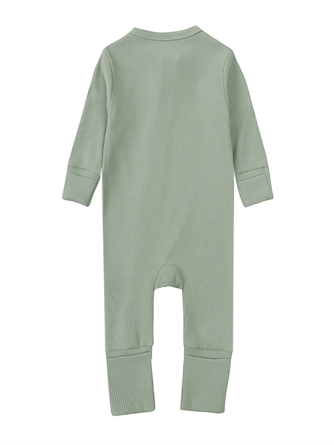 ATAIKU Newborn Baby Bamboo Pajamas Long Sleeve Zipper Sleepwear (Green, 0-24 Months) j5tiu