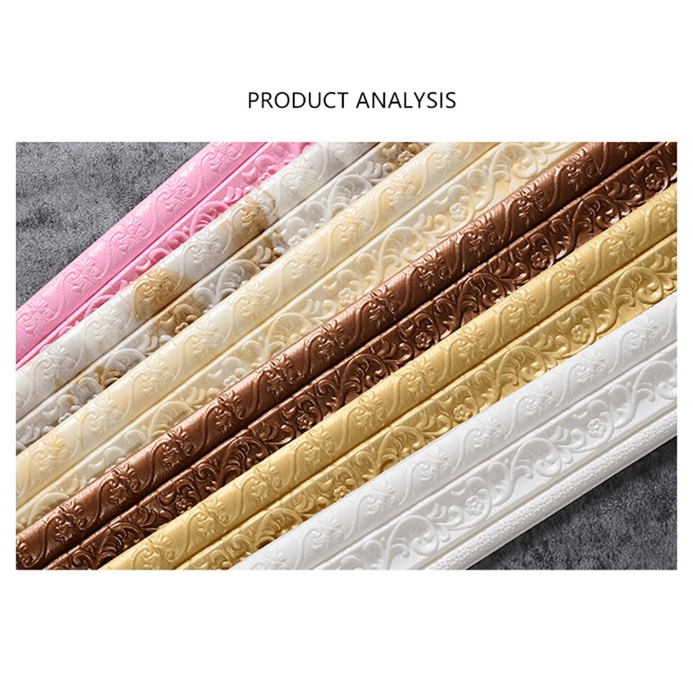 Orchip Self-Adhesive Flexible Foam Molding Trim, Peel and Stick Wall Border for Home Decor (Brown, 3 Rolls, 90 in x 3 in) 5zpha