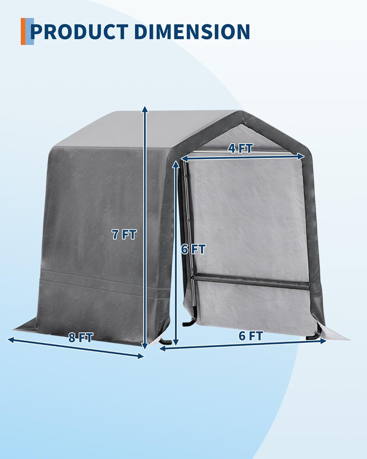 DSstyles Outdoor Portable Storage Shed, Heavy-Duty Waterproof Motorcycle and Bike Shelter with Roll-Up Door (Beige, 6x8 ft) z2pf7
