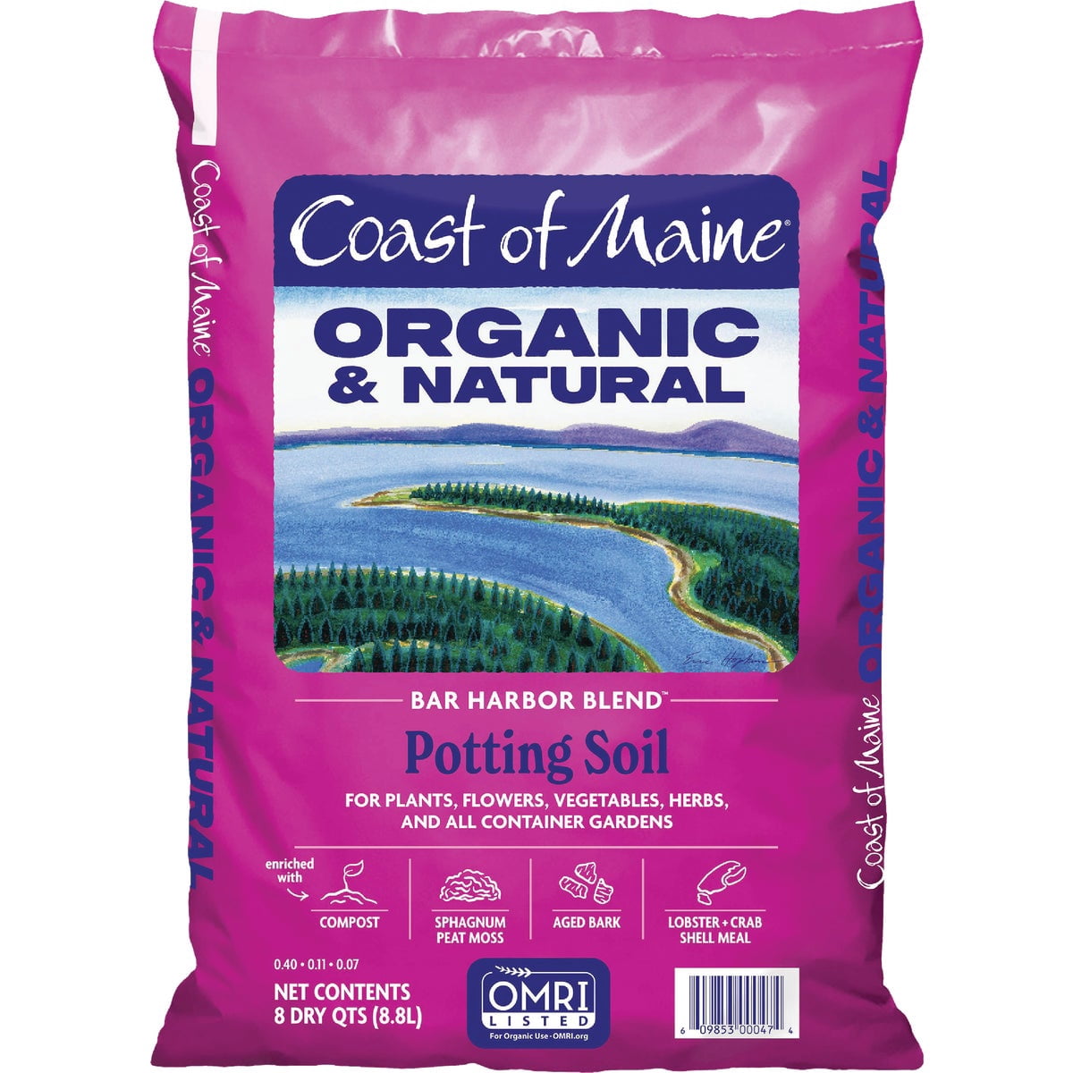 Coast of Maine Bar Harbor Potting Soil Organic Premium Blend (8 qt) d40ap