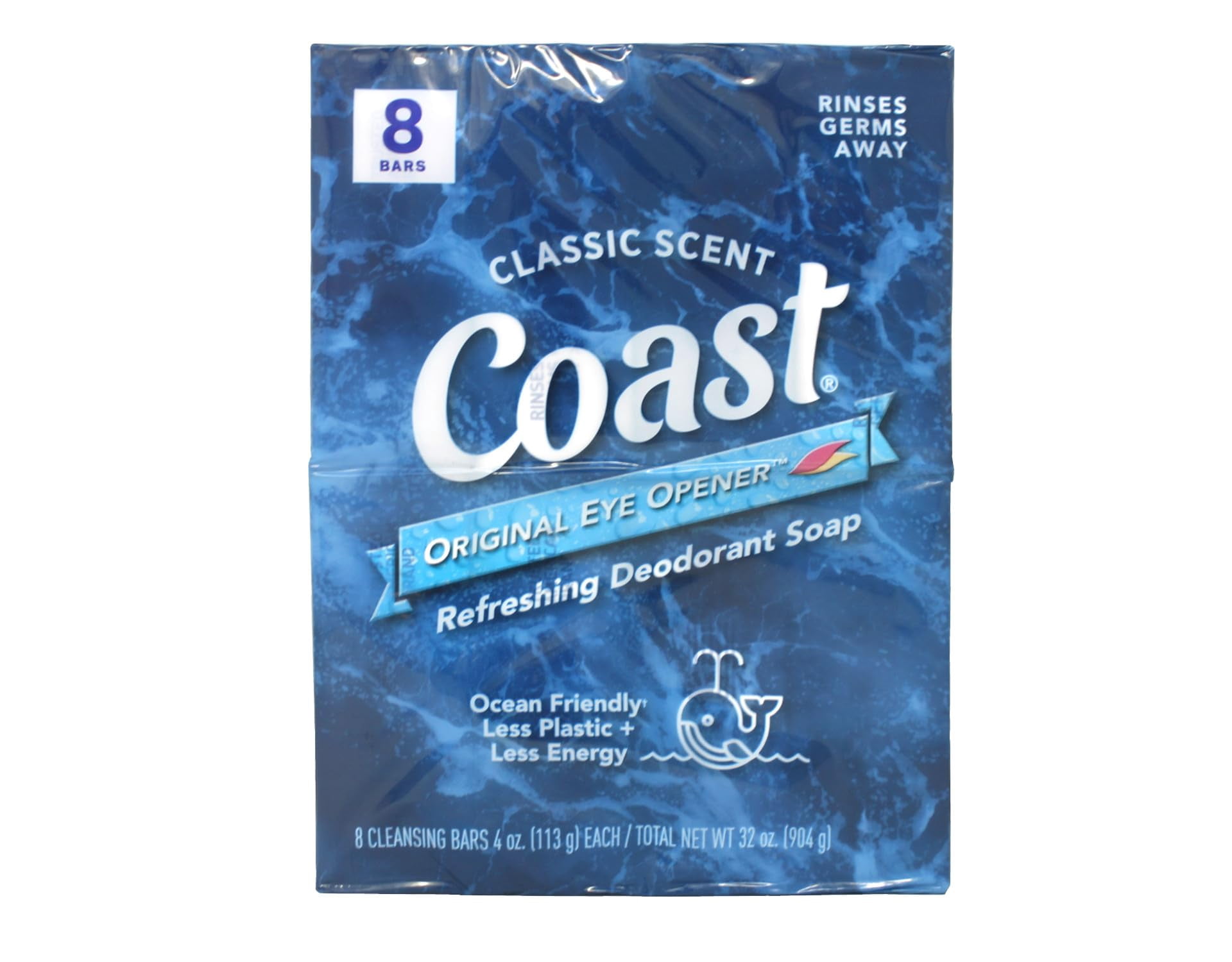 Coast Refreshing Deodorant Bar Soap, Classic Scent, Deep Cleansing Formula (4 Pack, 3.2 oz per bar) dv1xl