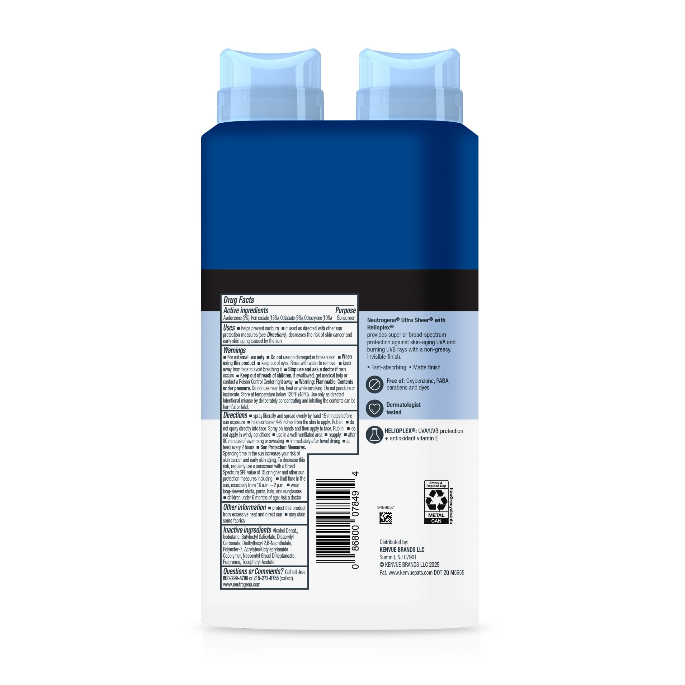Neutrogena Ultra Sheer Dry-Touch Sunscreen Spray SPF 70 (Clear, 2 Pack, 10 oz Total) qdogc