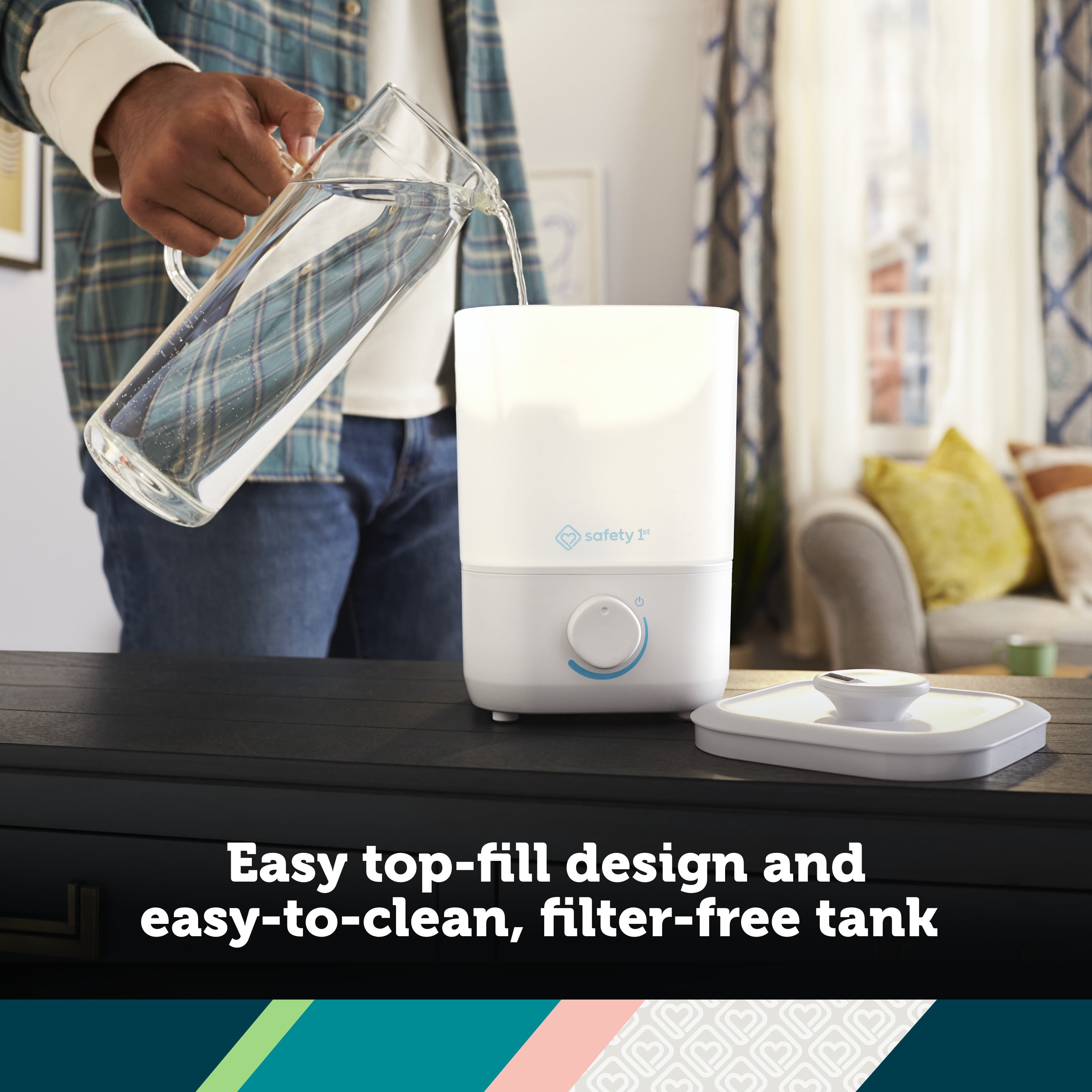 Safety 1st Easy-Fill Ultrasonic Cool Mist Humidifier (White, 0.5 gal) k3r5k