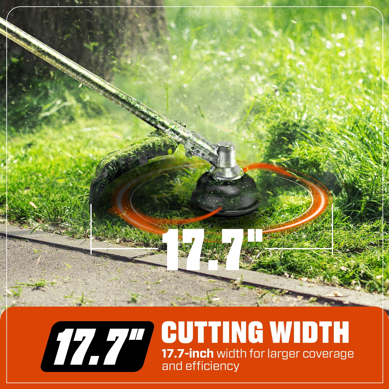 Senix 26.5cc 4-Cycle Gas String Trimmer, 17.7 in Cutting Width, Straight Shaft Weed Eater (12 lb) kshyu