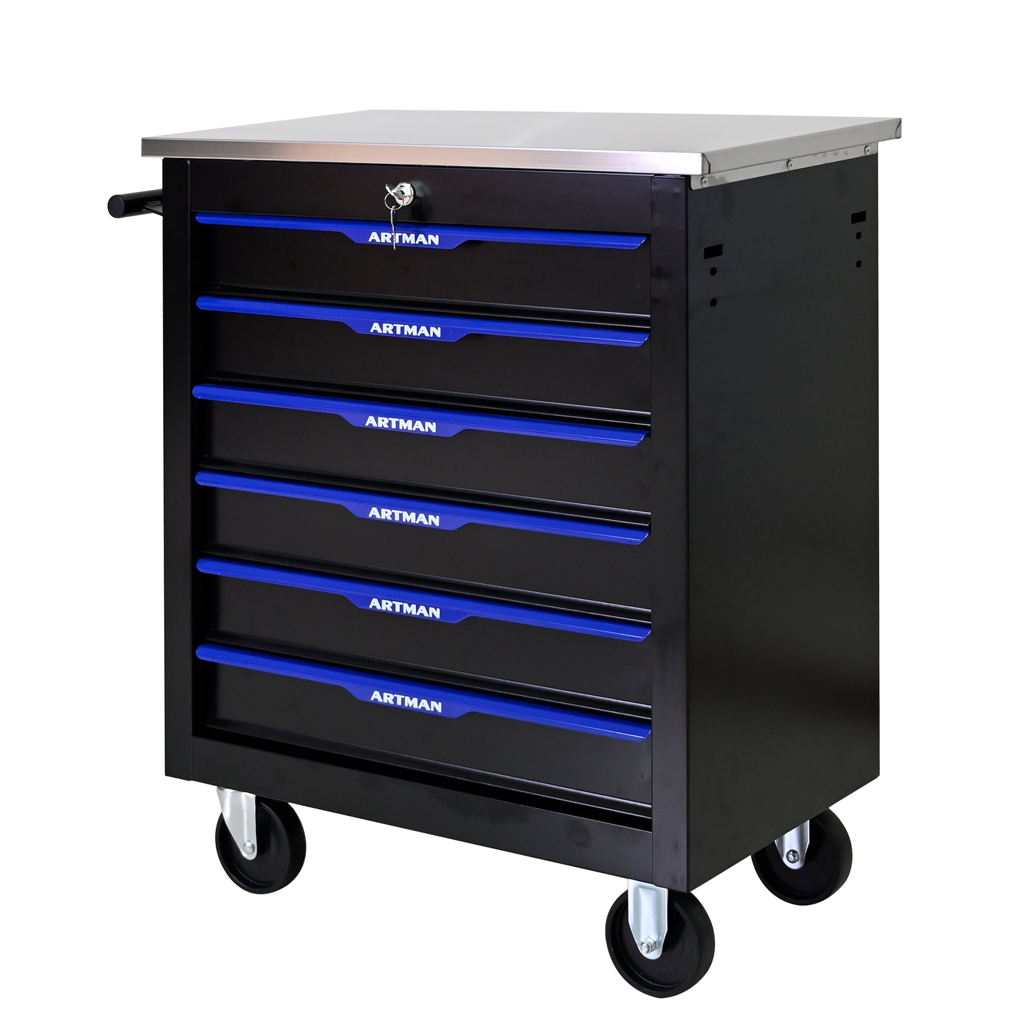 ARTMAN 6-Drawer Rolling Tool Storage Chest with Lockable Wheels (Blue, 1 Unit) rnldk