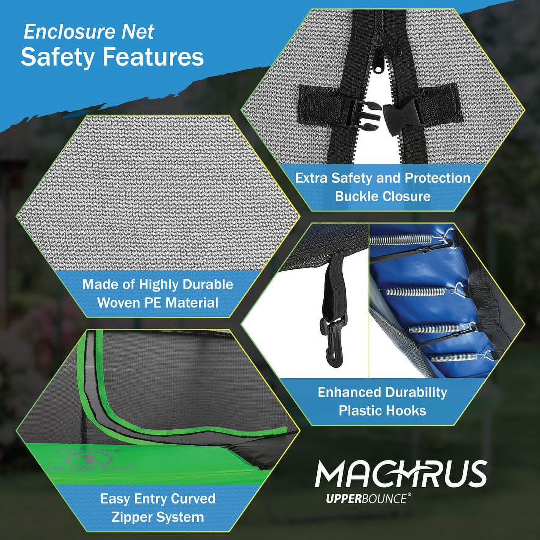Machrus Upper Bounce 14 ft Trampoline Safety Net Replacement (Black, 14 ft) 3gmv0