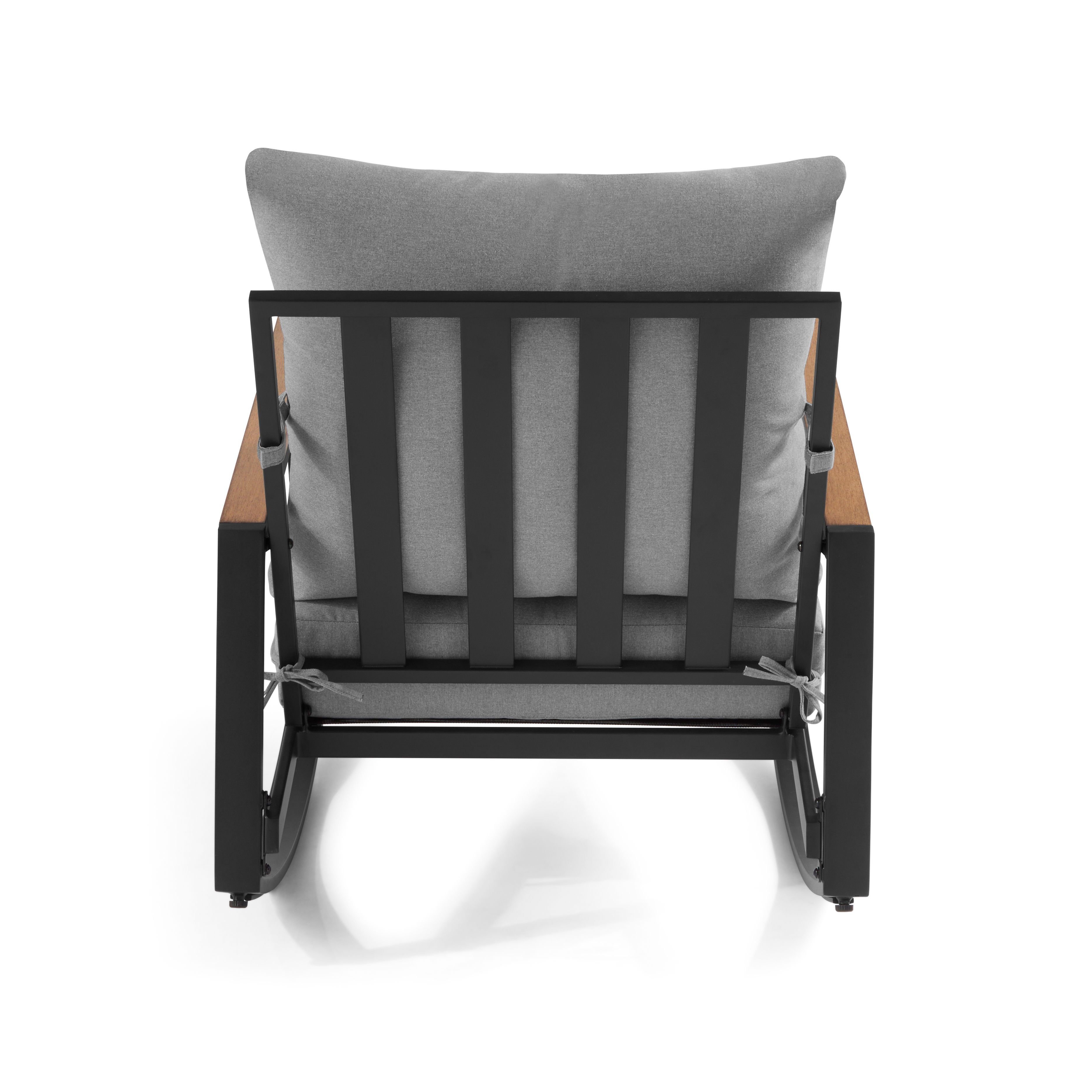 Better Homes & Gardens Marlow Outdoor Patio Rocking Chairs (Black Frame/Gray Cushion, 2-Pack) 2lx7x