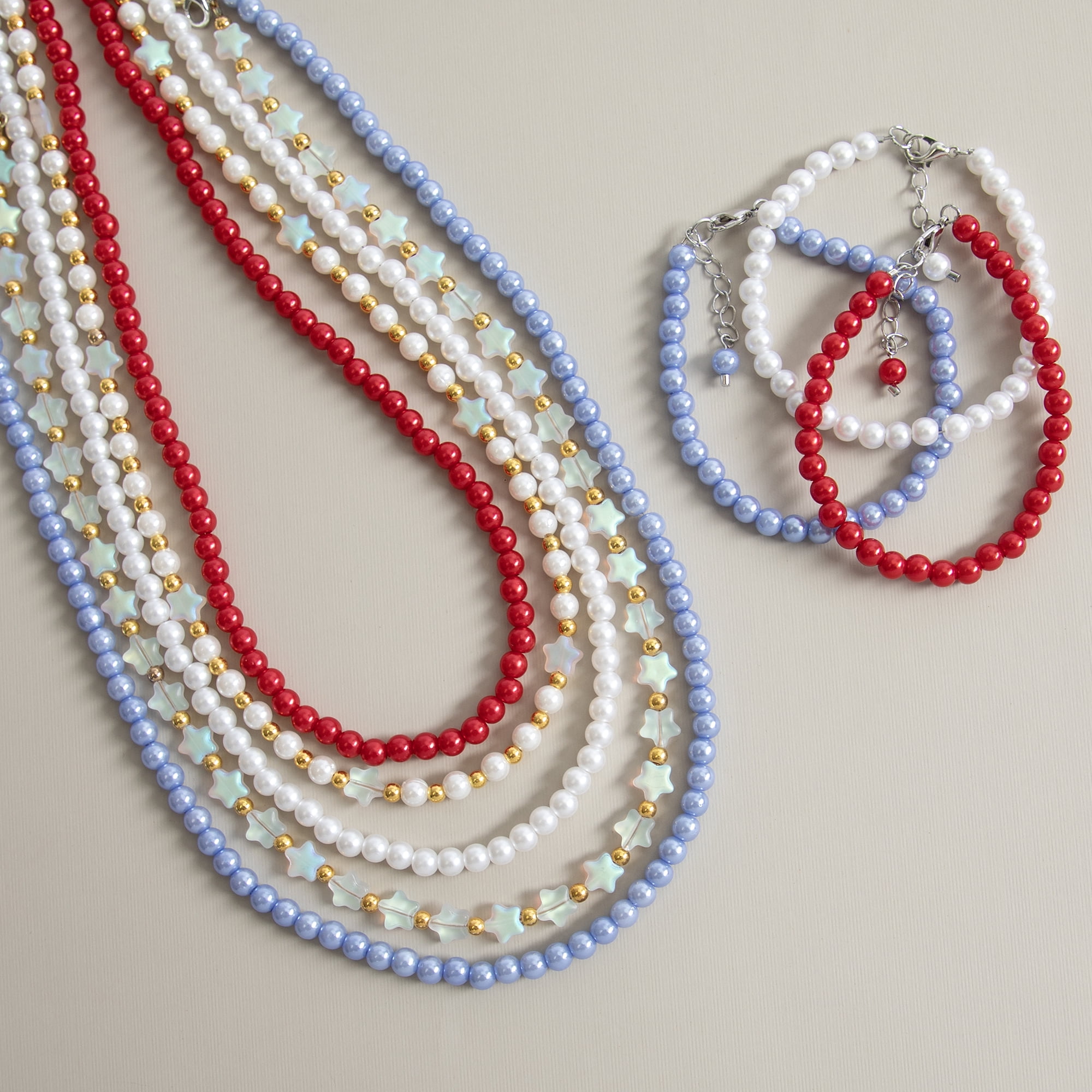 CousinDIY Frosted Opalescent Star Glass Beads for Jewelry Making (Clear, 2 Pack, 7.5 in Strand) a6d47