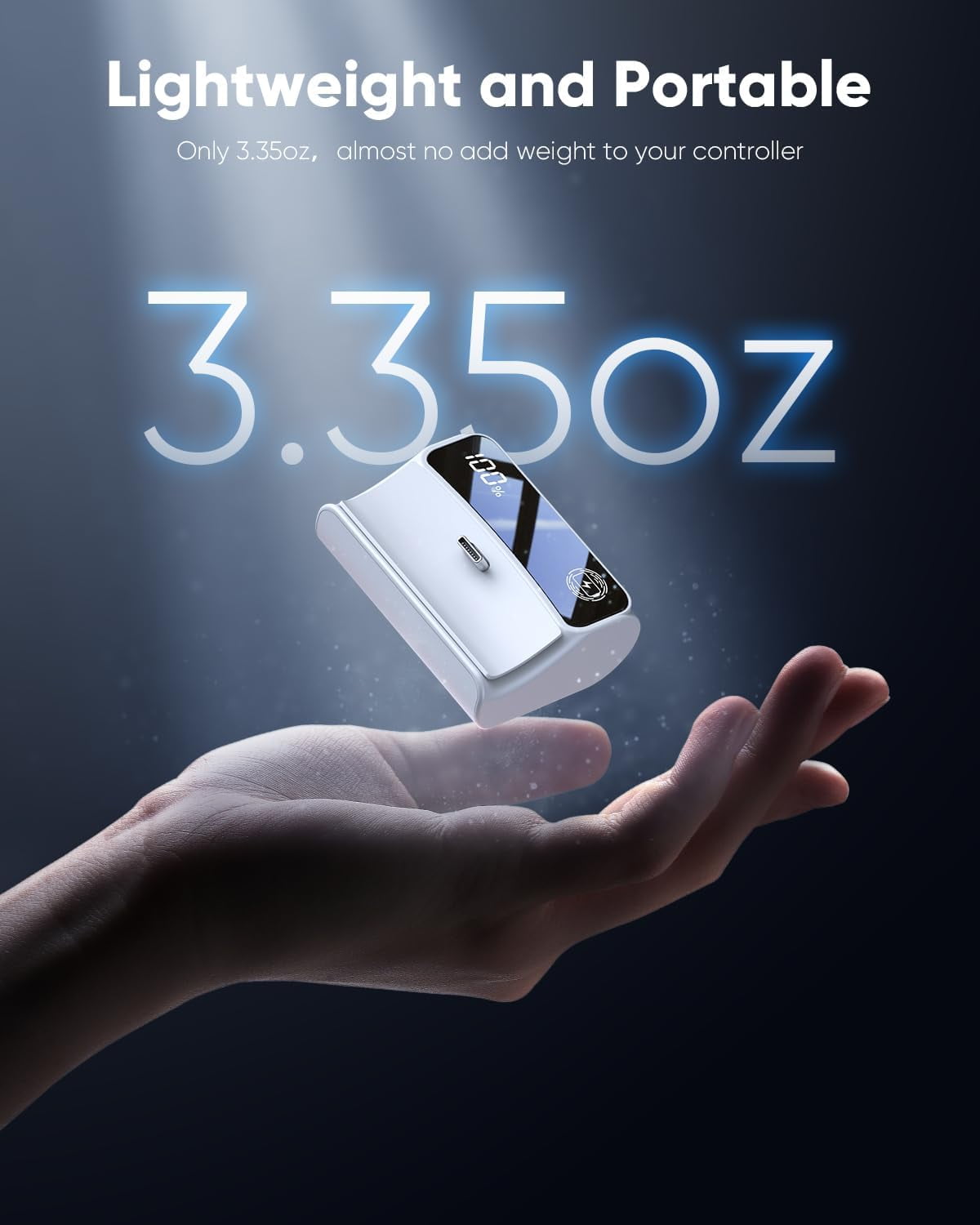 Prociv Rechargeable Battery Pack for PS5 DualSense Controller, LED Power Display Extended Gaming Accessory (White, 7400mWh) tnqdh