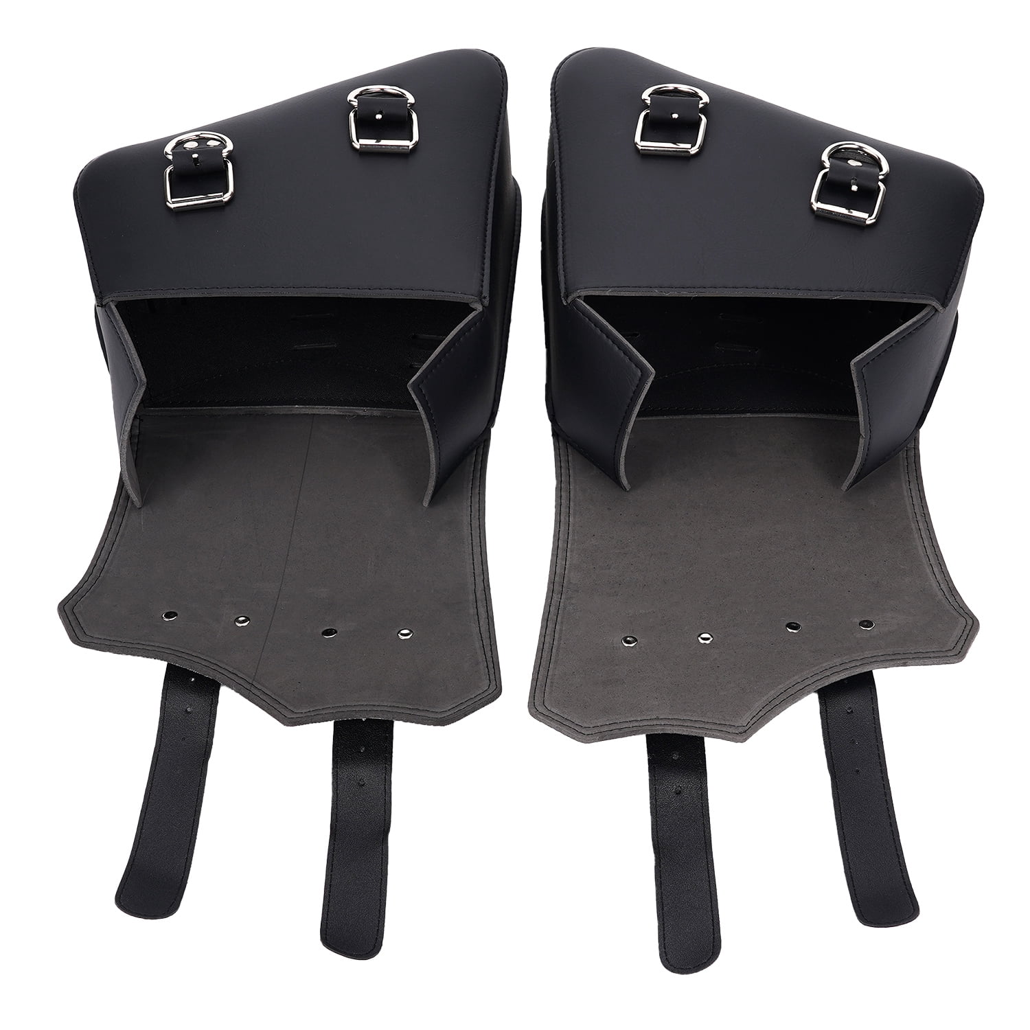 XiongXiong Motorcycle Saddlebags Waterproof PU Leather Side Panniers for Cruiser Biker (Black, 11.4 x 9.4 x 5.1 in, 1 Pair) p1sji