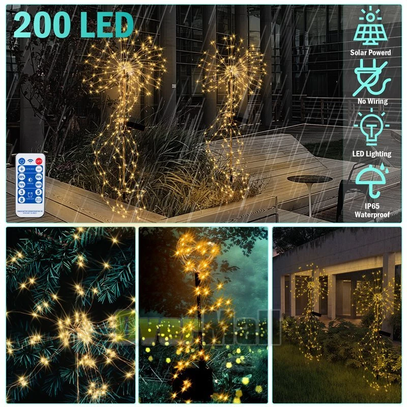 Purely Elizabeth Solar LED String Lights Outdoor Garden Christmas Decor with Remote (33 ft) 8ne0r
