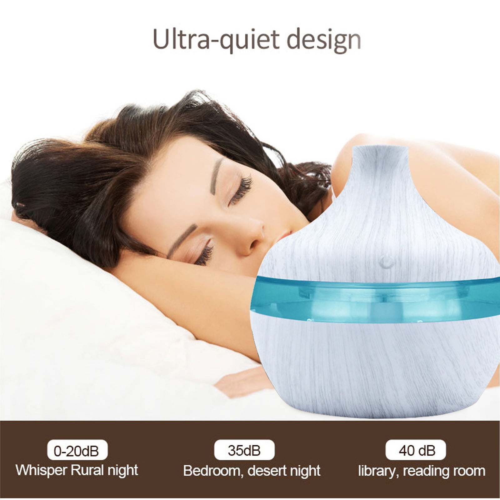 YiFudd Aromatherapy Essential Oil Diffuser Ultrasonic Humidifier for Large Rooms (White, 16.9 fl oz) 34z8e