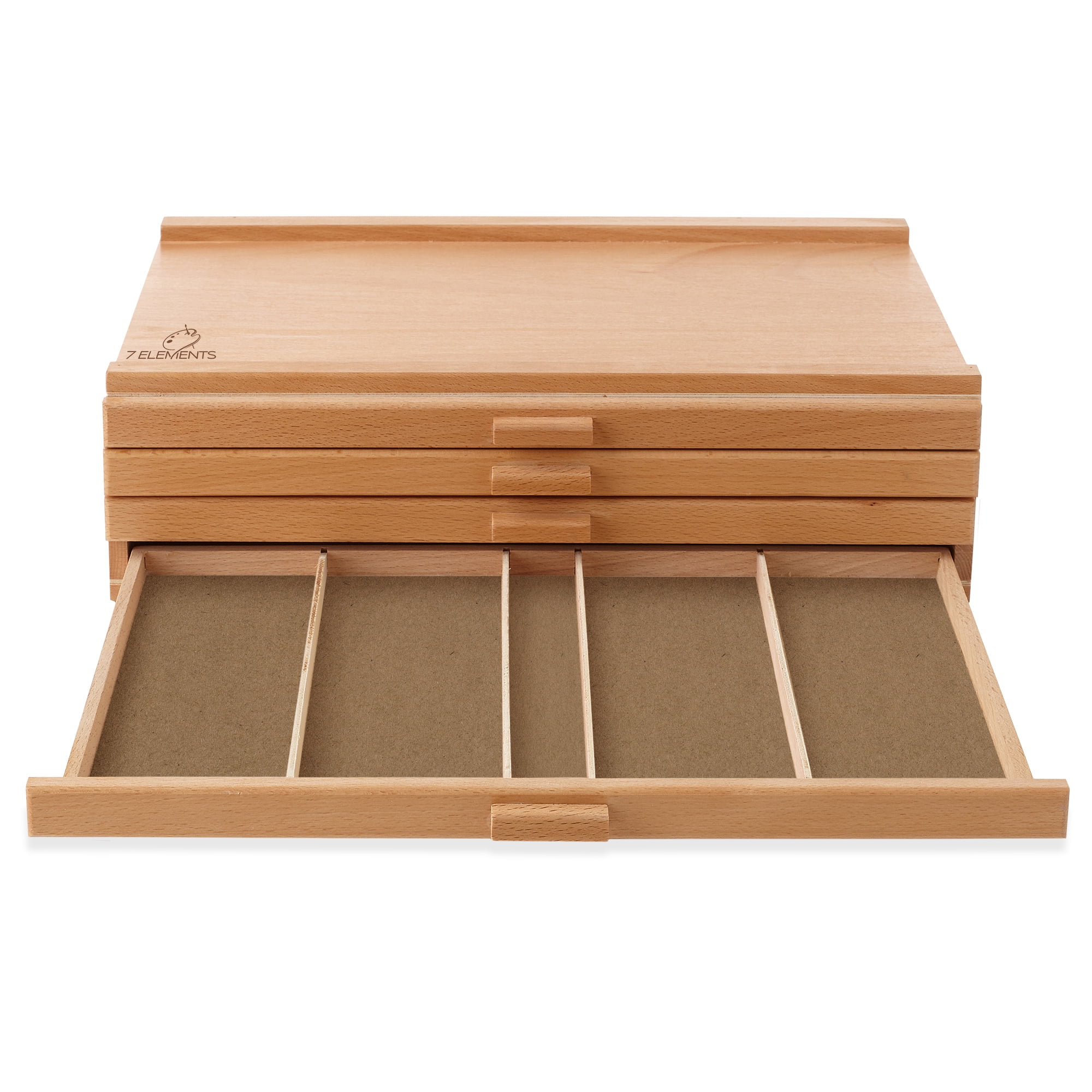 7 Elements 4 Drawer Wooden Artist Storage Supply Box for Art Supplies (White, 15.75 in x 9.5 in x 6 in) 9by81